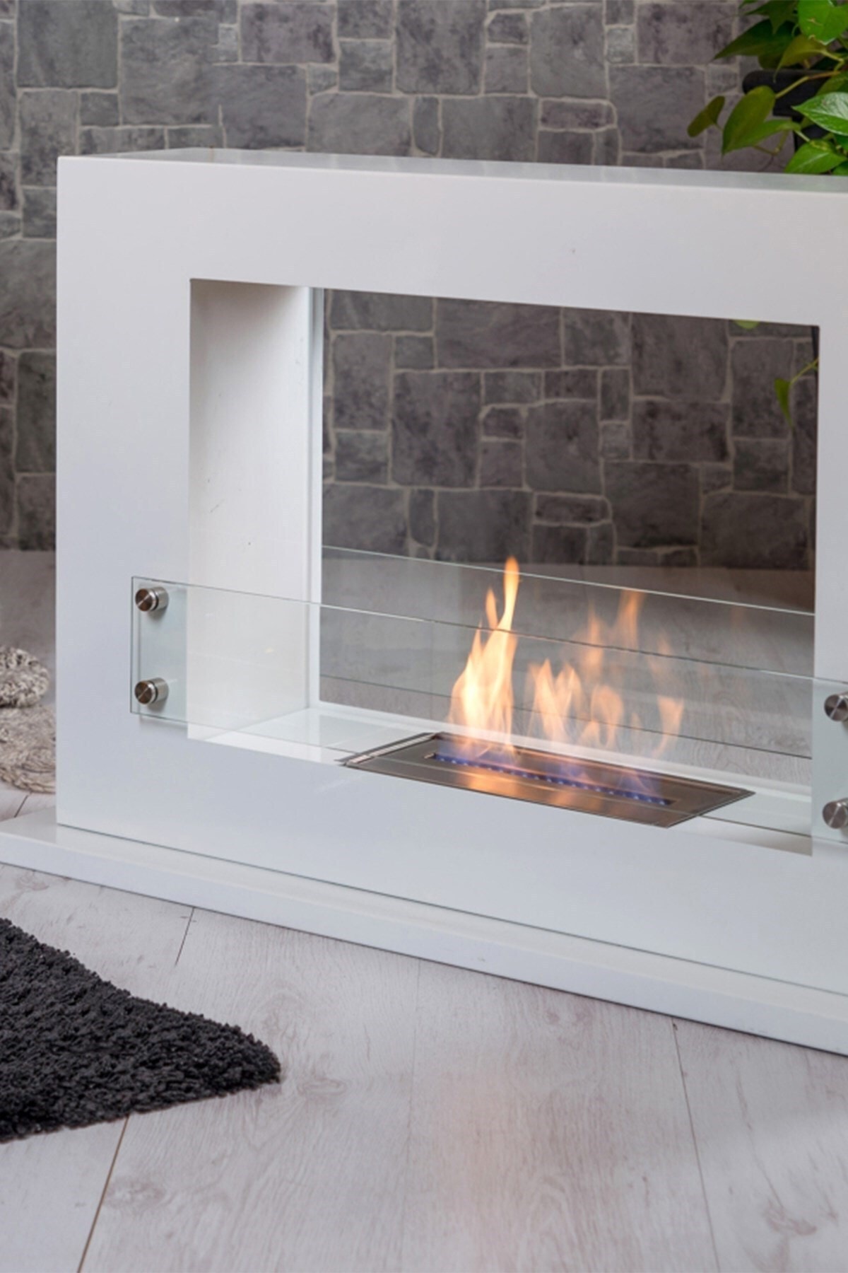 KORFLAME Supporto Beyaz Bacasız Şömine