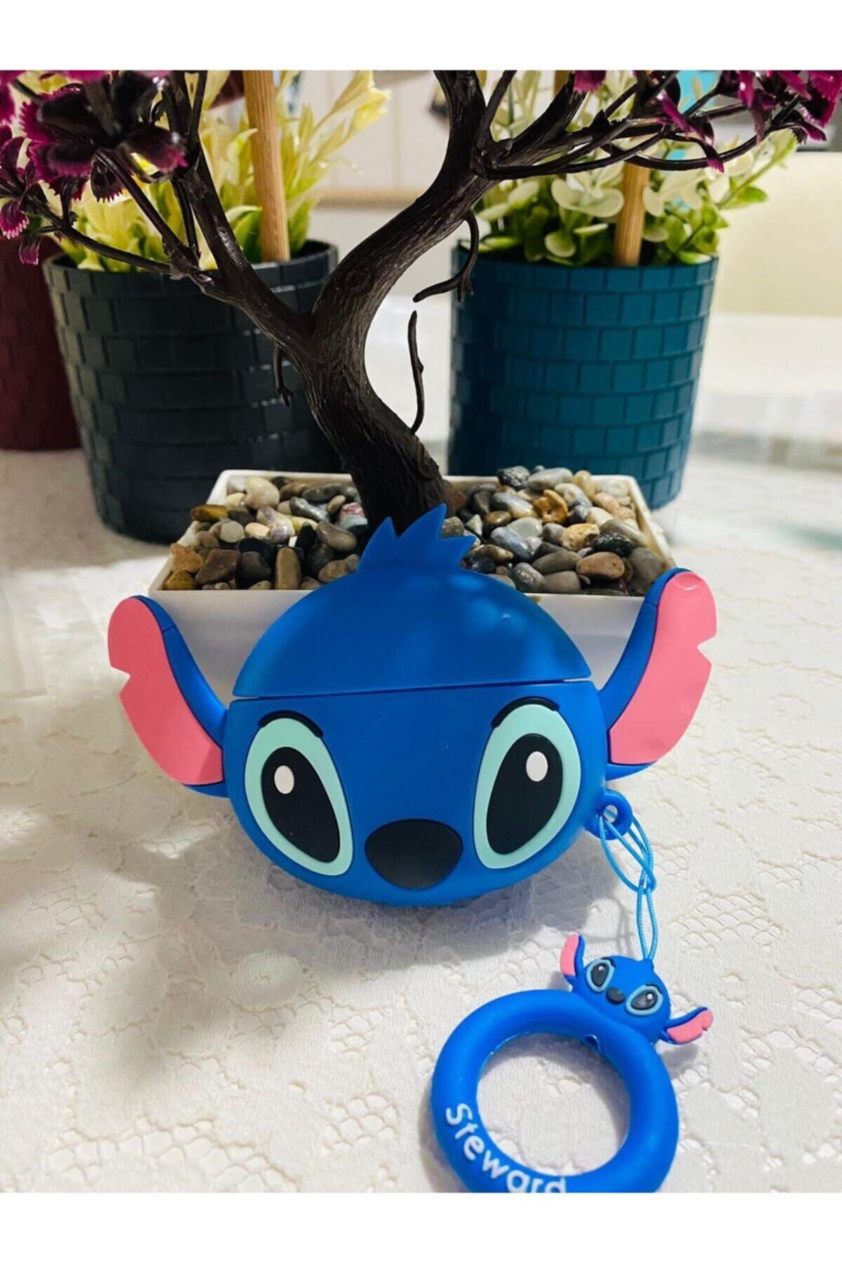 HomeFuture Airpods 3. Nesil Uyumlu Stitch Çizgi Film Shego Stiç Pelekai Rufus Lilo Mavi Airpods Kılıfı 3. Nesil