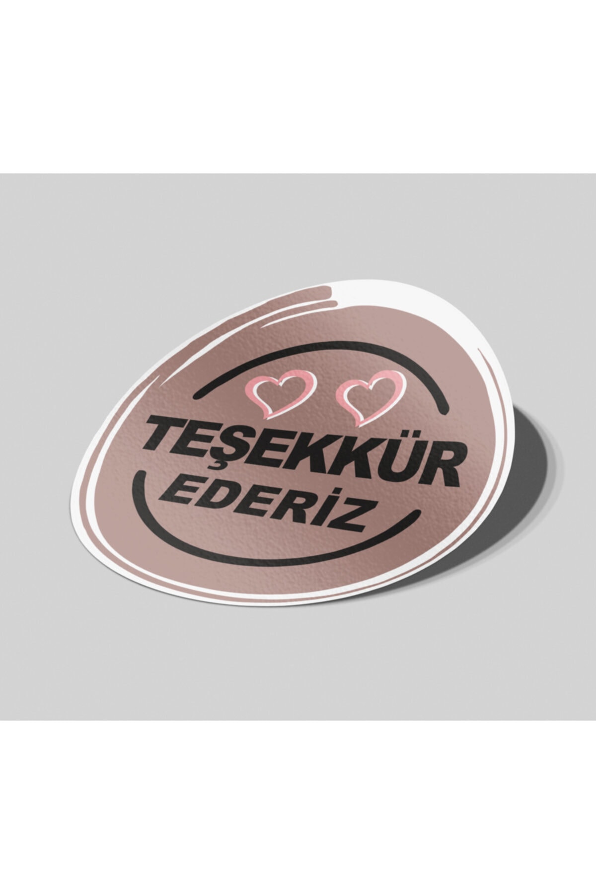 Matbaagraf Teşekkür Ederiz Sticker Gri 4x4cm 70 Adet