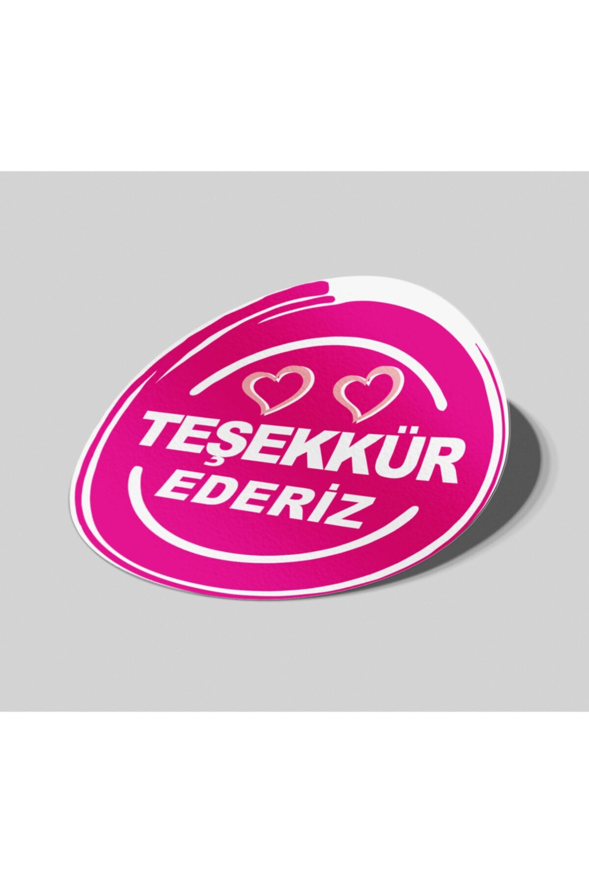 Matbaagraf Teşekkür Ederiz Sticker Pembe 4x4cm 70 Adet