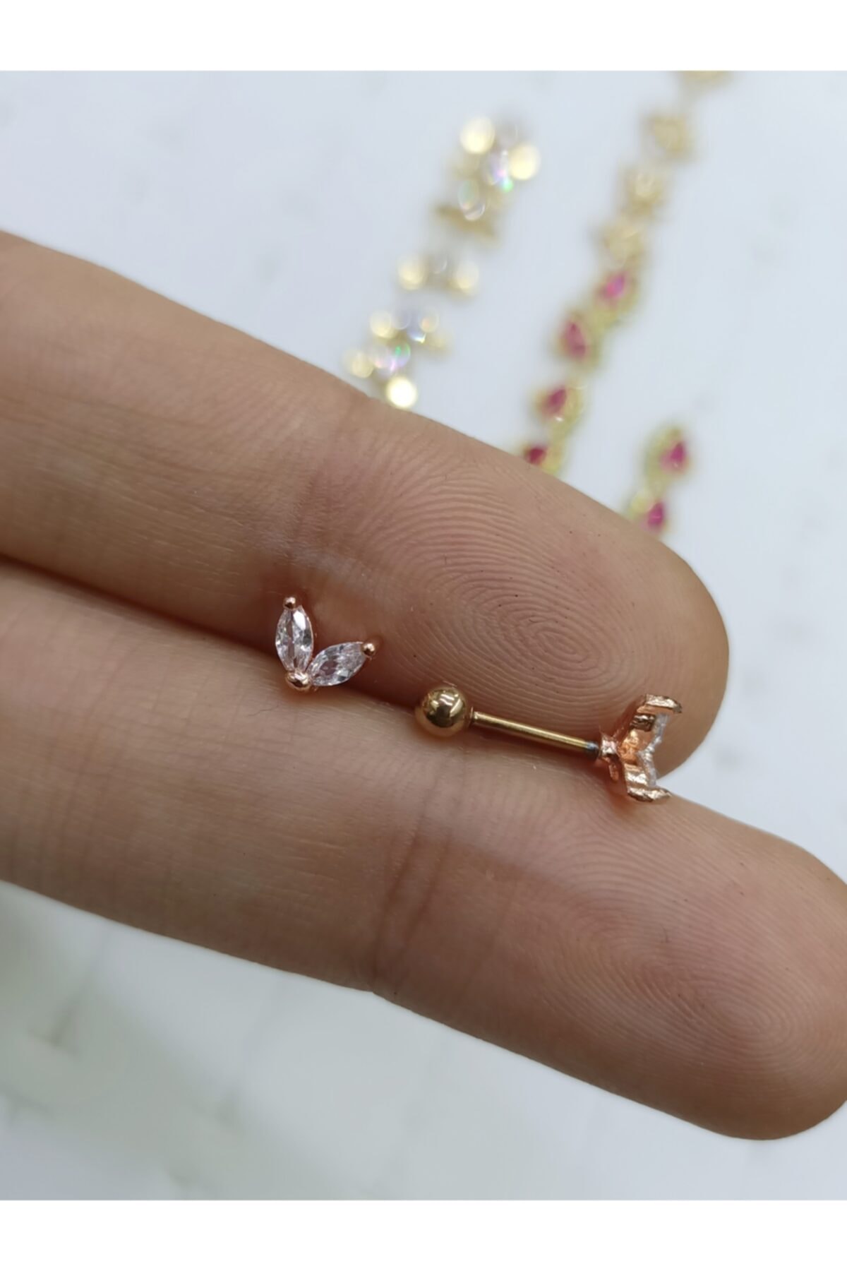 Arescollection Cerrahi Çelik Rosegold Minimal Tragus Piercing