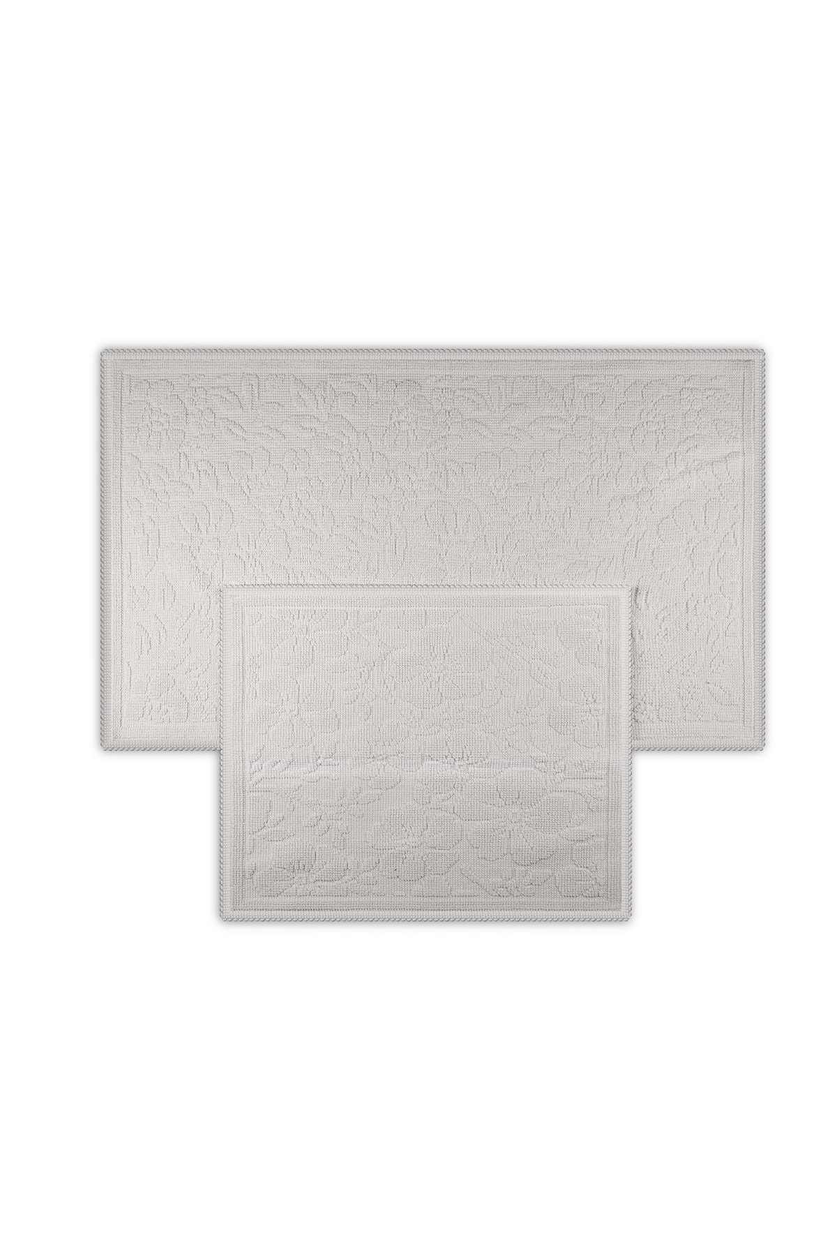 Bluenity Demet Doğal Pamuk 2'li Banyo Matı 60x100+50x60 - Ekru