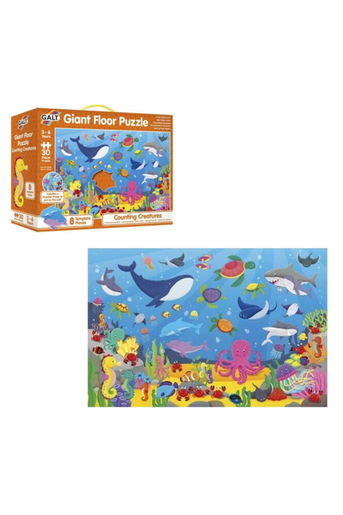 Anatolian Puzzle Galt Büyük Yer Yapbozu Sayılar Hayvanlar 30 Parça 60x90 Cm 1005371