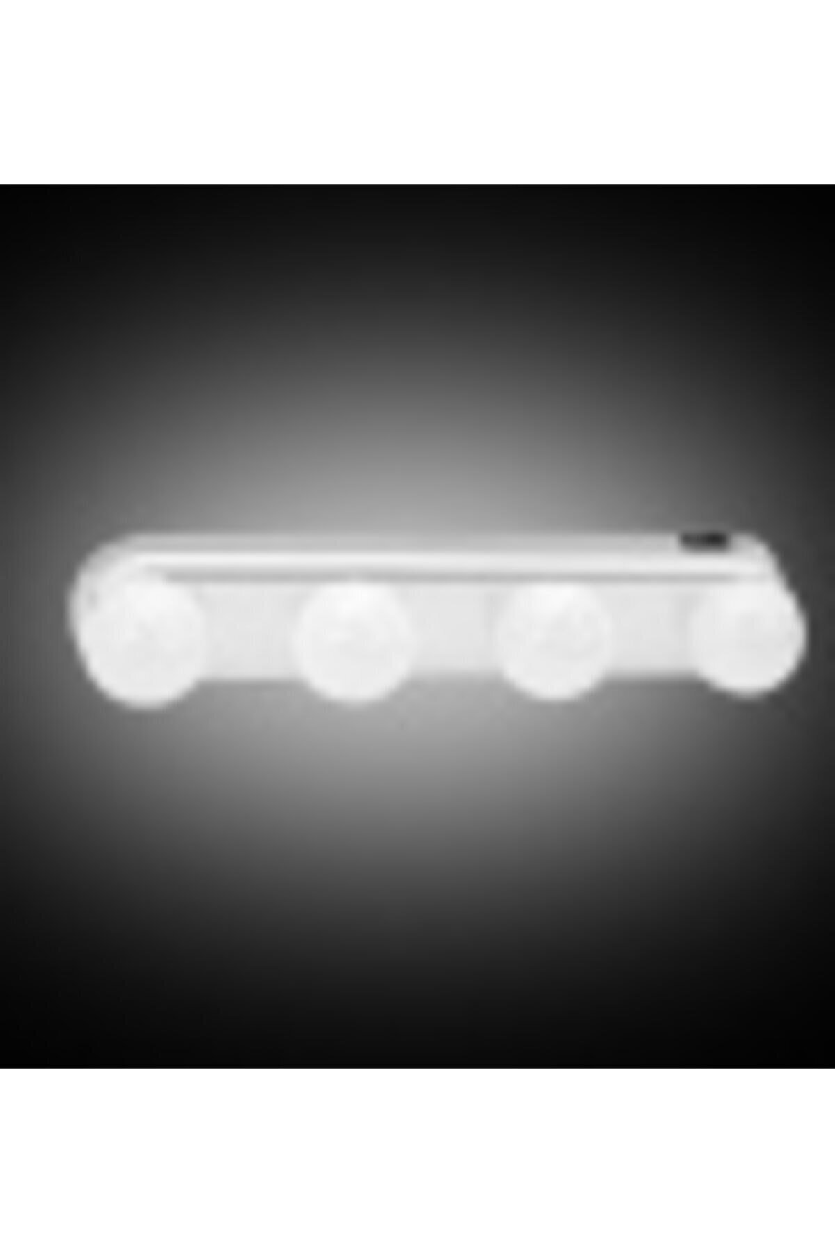 Acr Kablosuz Parlak Banyo Stüdyo Makyaj Aynası Işığı Pilli Vantuzlu Taşınabilir 4 Led Ampul