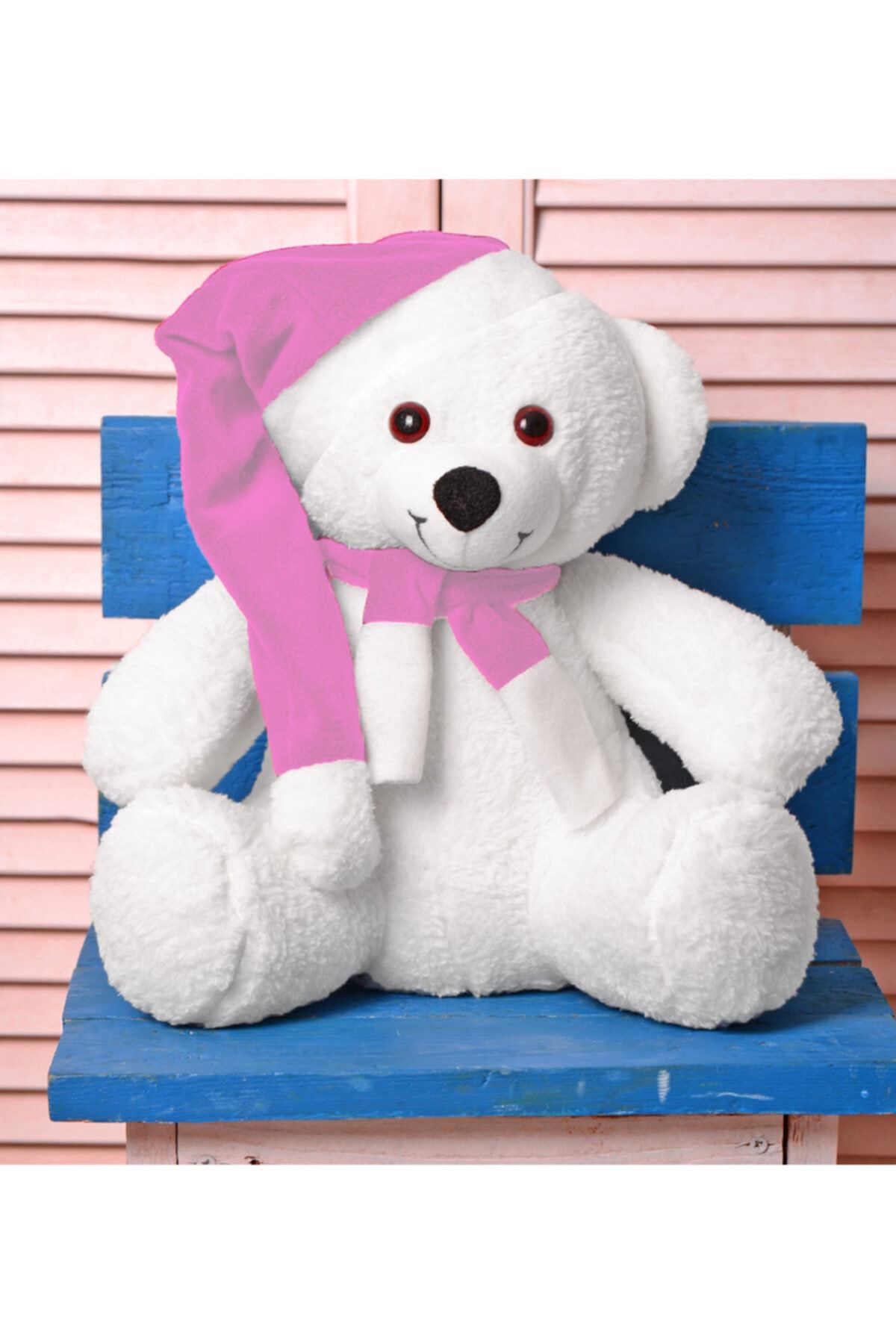 Garden Gift Peluş 40 Cm Şapkalı Jumbo Uykucu Ayıcık Pembe