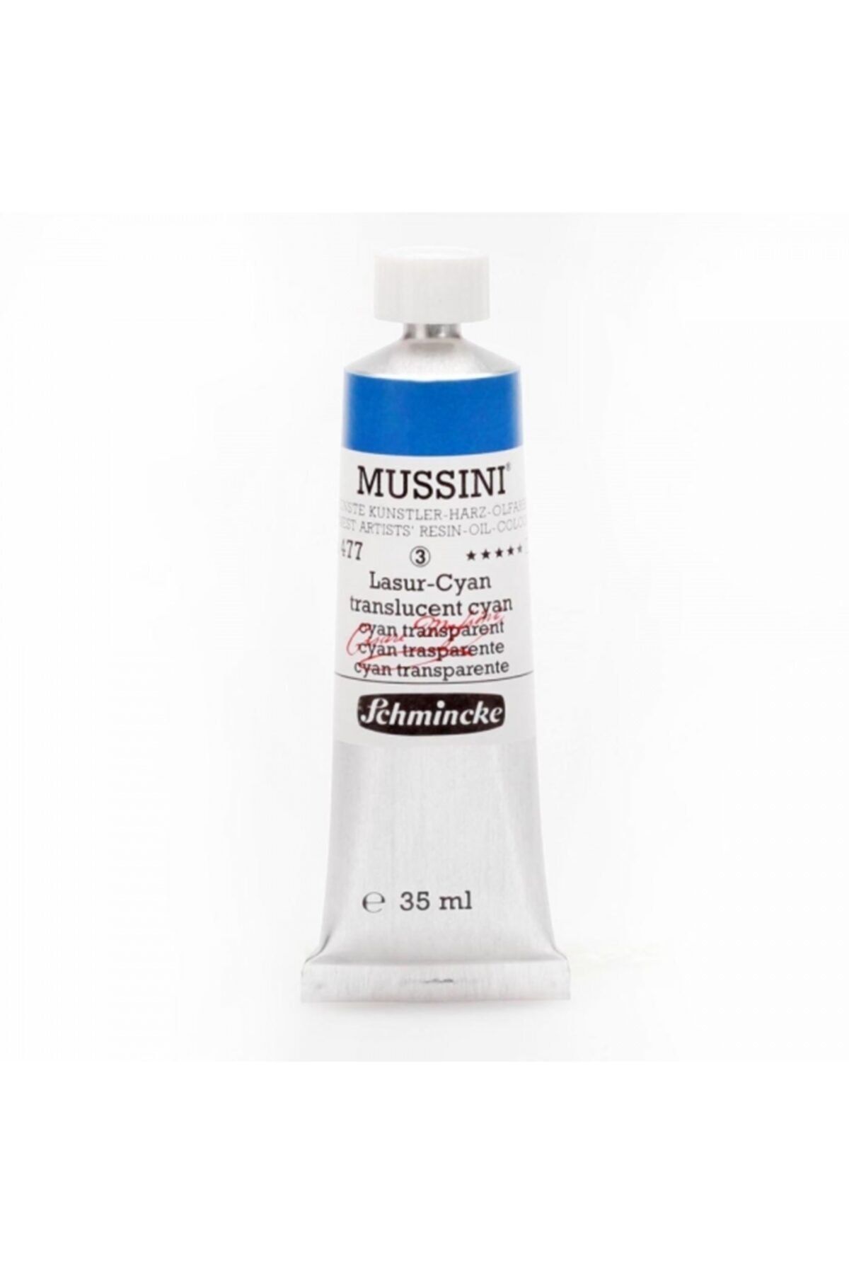 Schmincke Mussini Yağlı Boya 35ml - Translucent Cyan 477 S.3