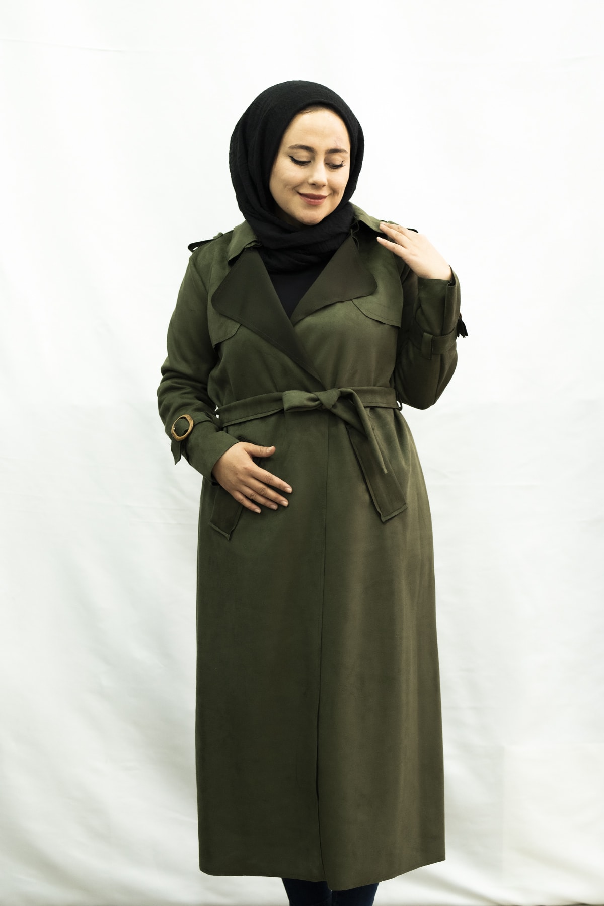 MODAEKOL Kadın Süet Pardesü 543