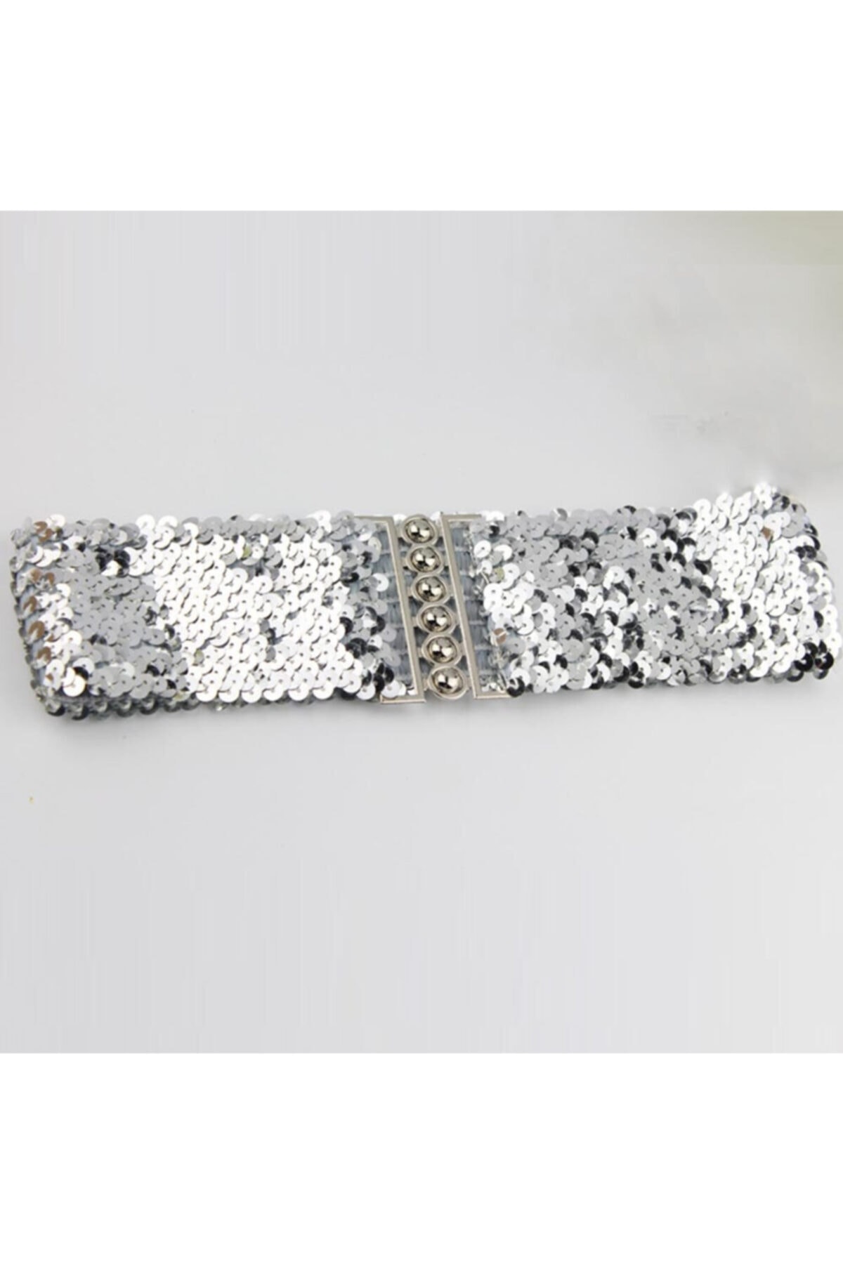 Modaadresiniz S-m-l-l Beden Uyumlu Pullu Elastik Elbise Bel Kemeri