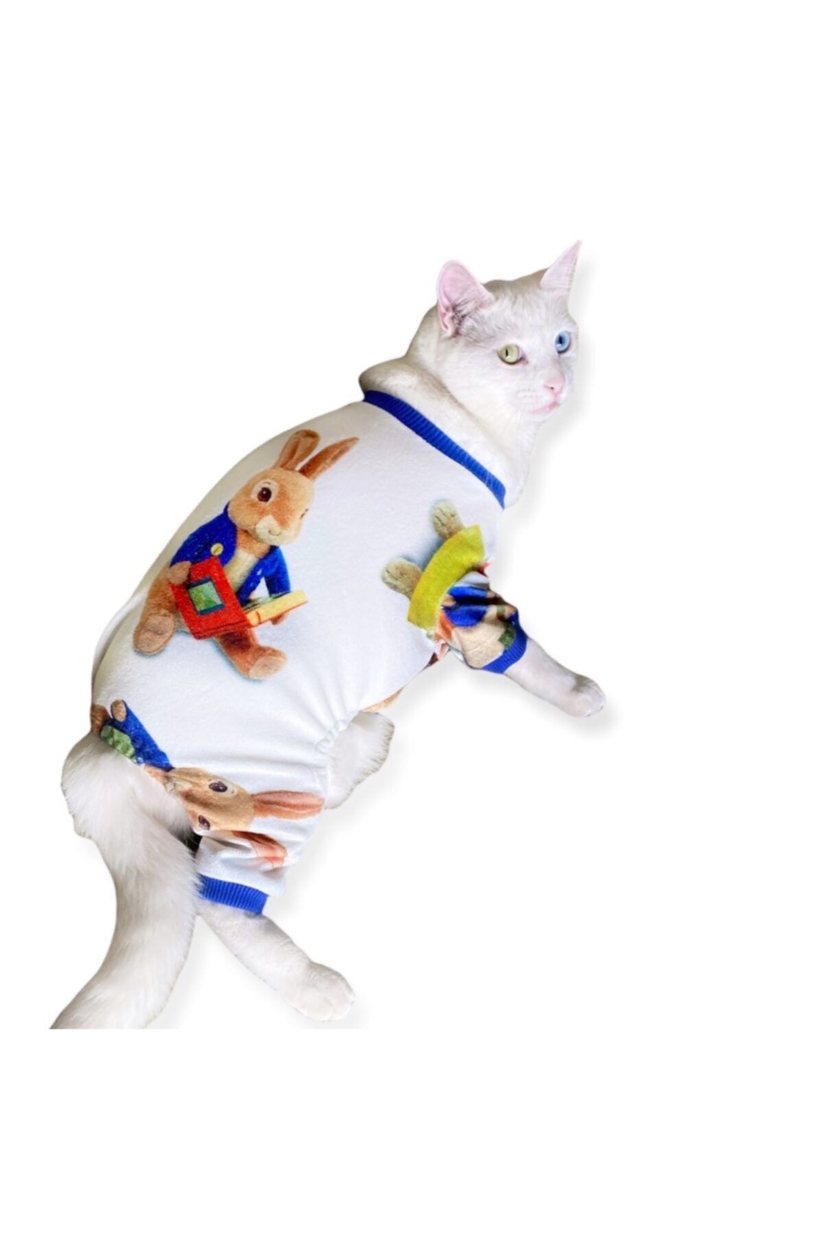Kemique Bunny Club Limited Blue Penye Kedi Tulumu Elbisesi(2XLarge / 5,5 - 7 kg )