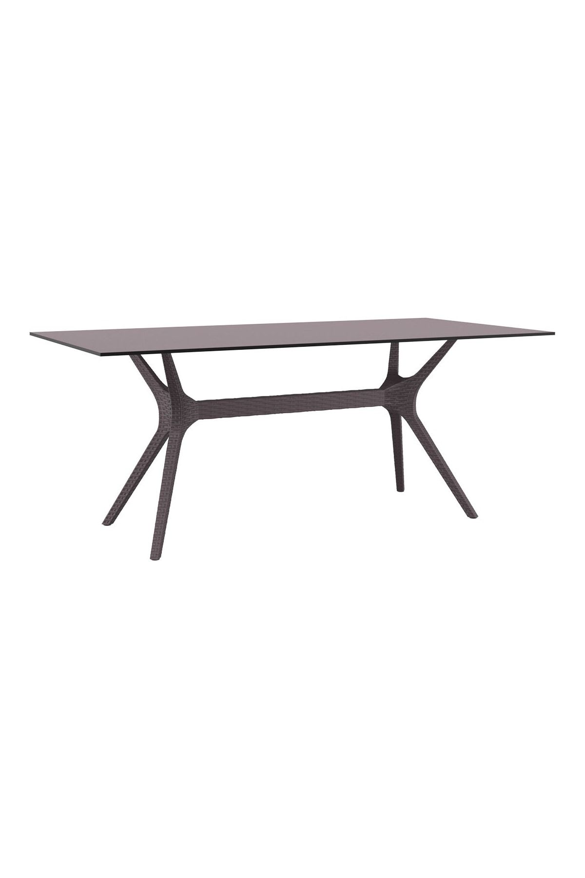 Siesta 865 Ibiza Rattan Bahçe Masası 90x180 Cm Kahve