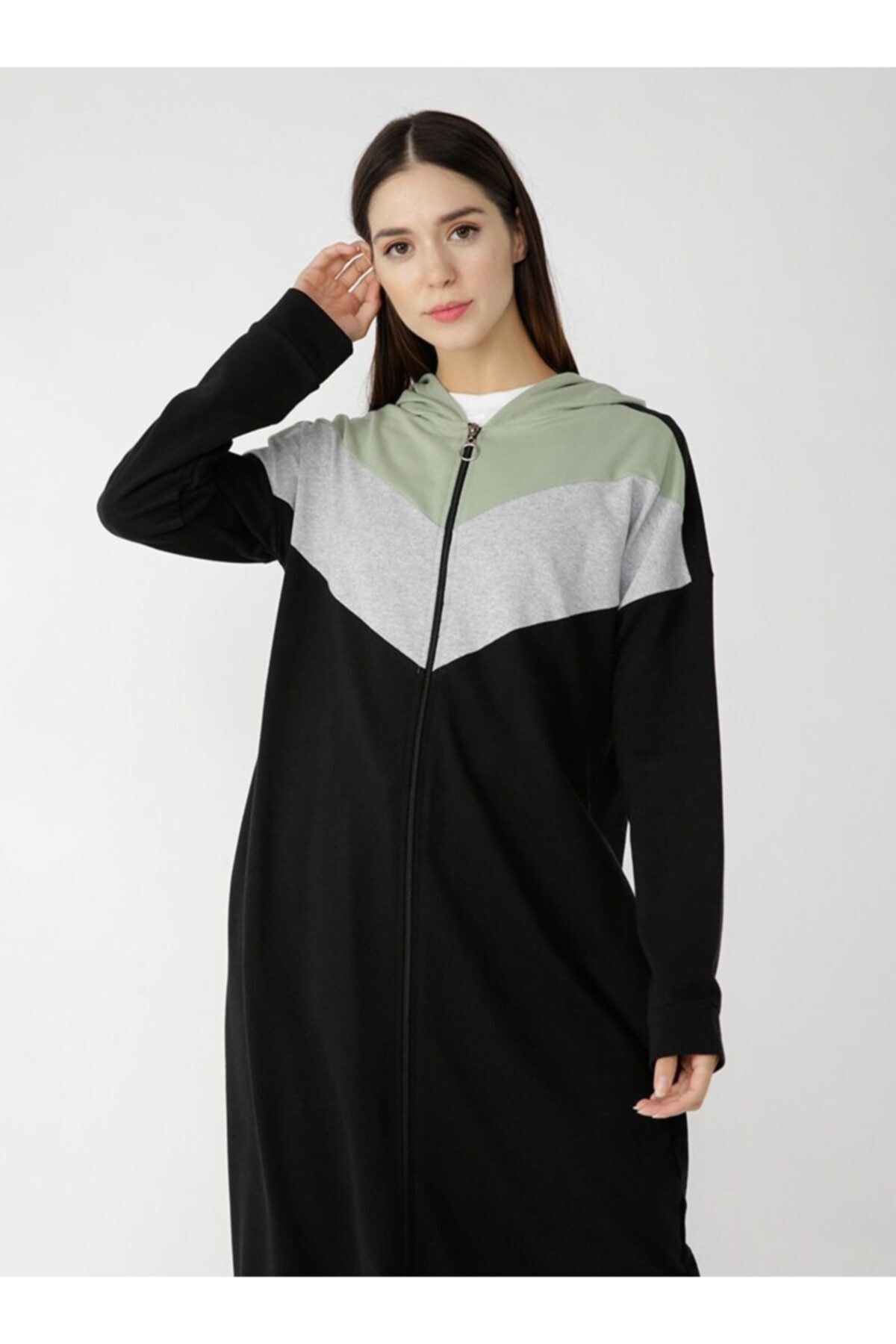 Tavin Gizli Cepli Kapüşonlu Spor Kap - Çağla