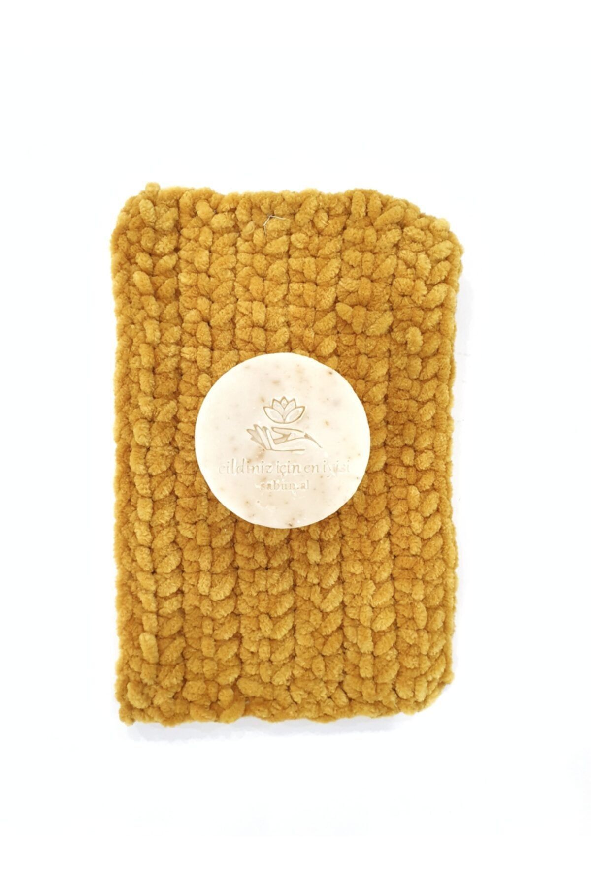 sabunal Yüz Temizleme Lifi El Yapımı Pamuksu Tahriş Etmez 20x12 Cm Golden