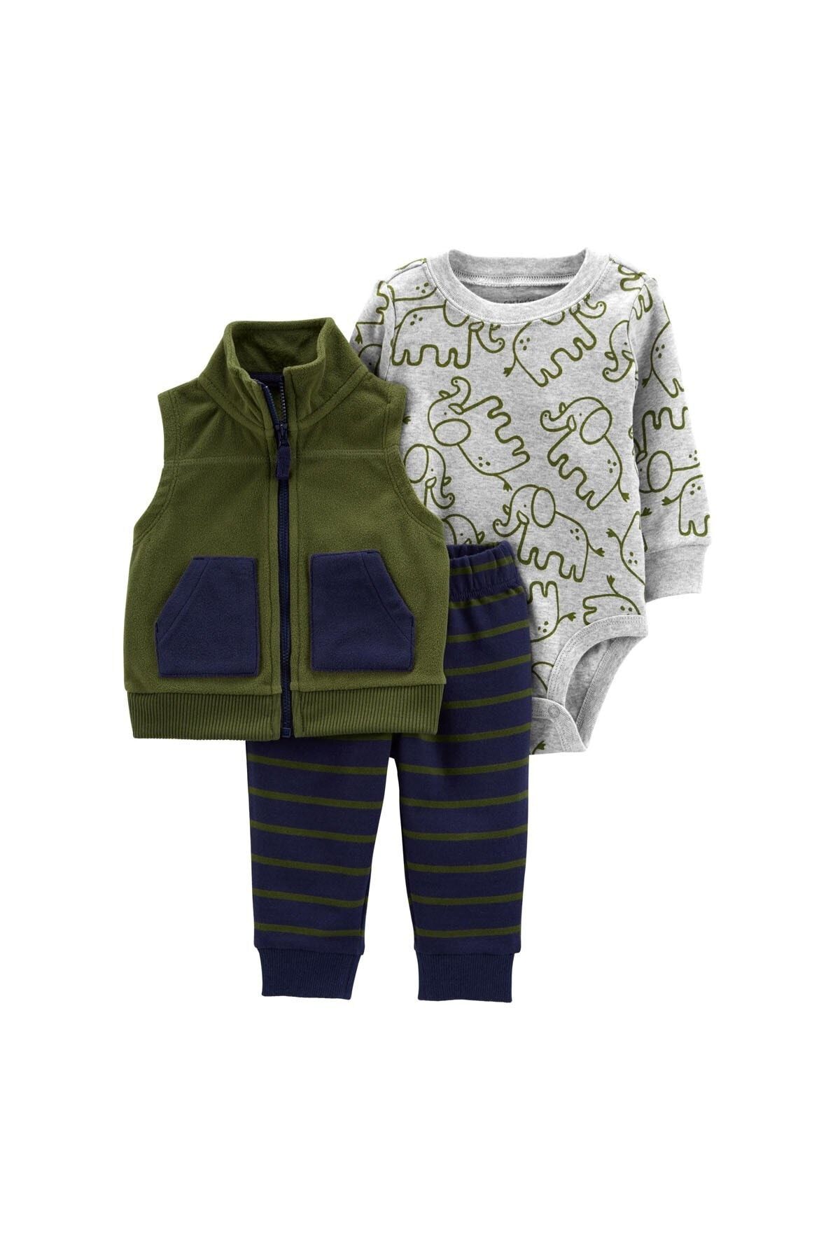 Carter's Erkek Bebek Yeşil Desenli 3'lü Set