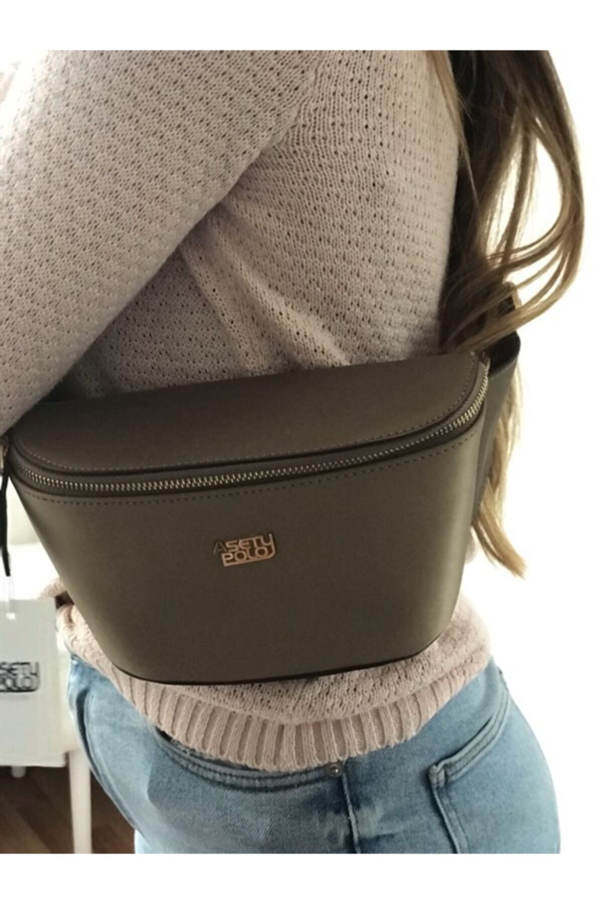 ASETY POLO Kadın Altın Sarısı Young Suni Deri Bel Çantası