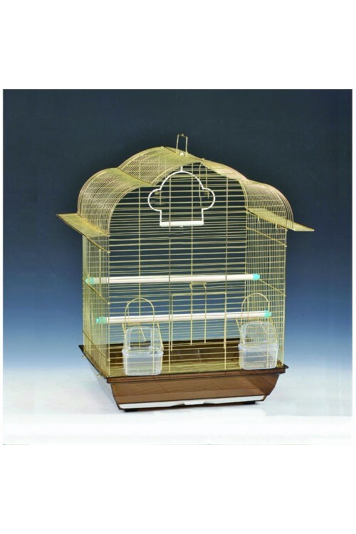 Qh Pet Cage Qh Pirinç Telli Çatılı Kuş Kafesi 34,5x28x45,5 Cm