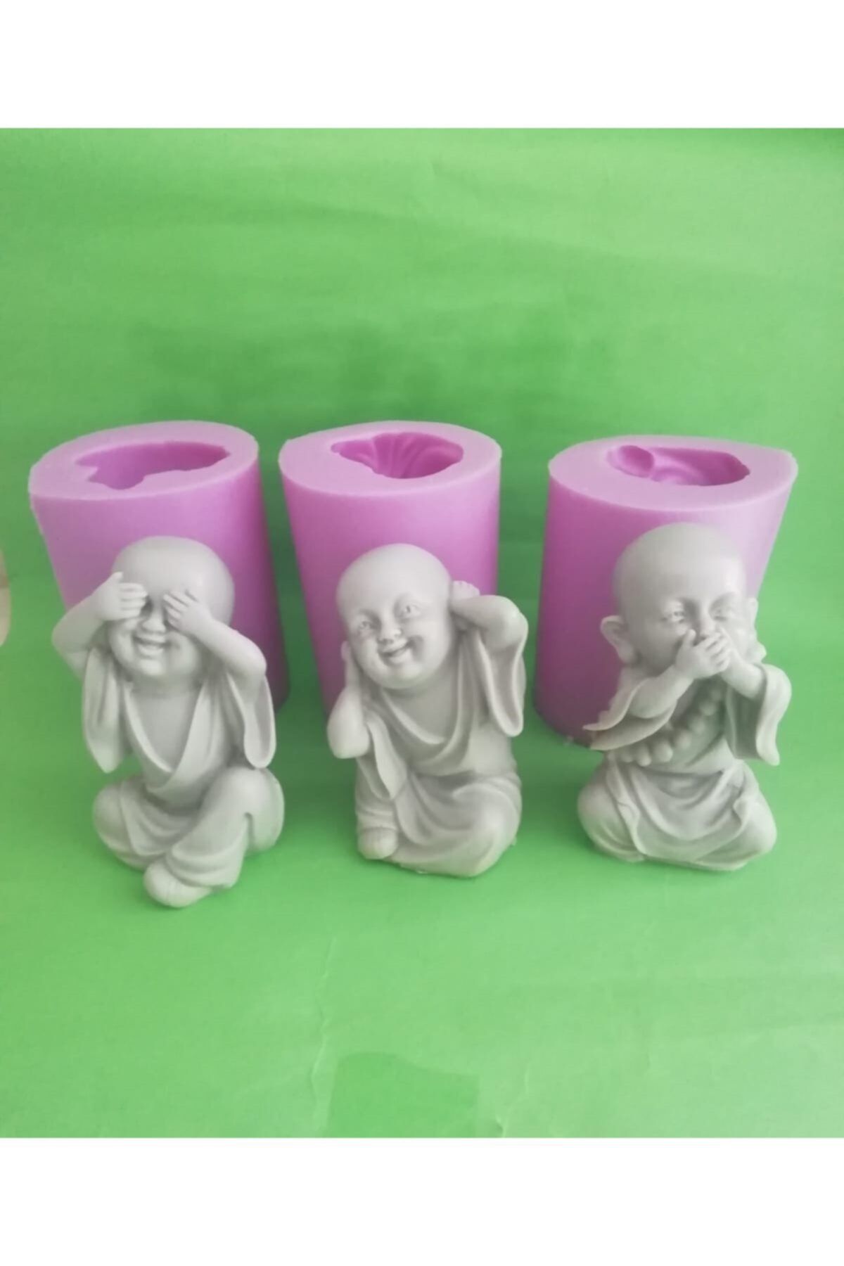 AnkaHobiMarket Üçlü Buda (15 Cm) Silikon Kalıp