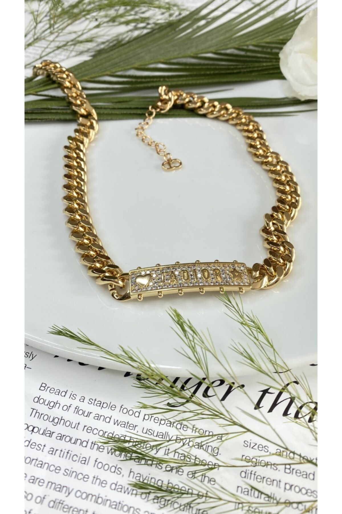 NOBLE ACCESSORY Kalın Gold Zincirli Zirkon Taşlı Kolye
