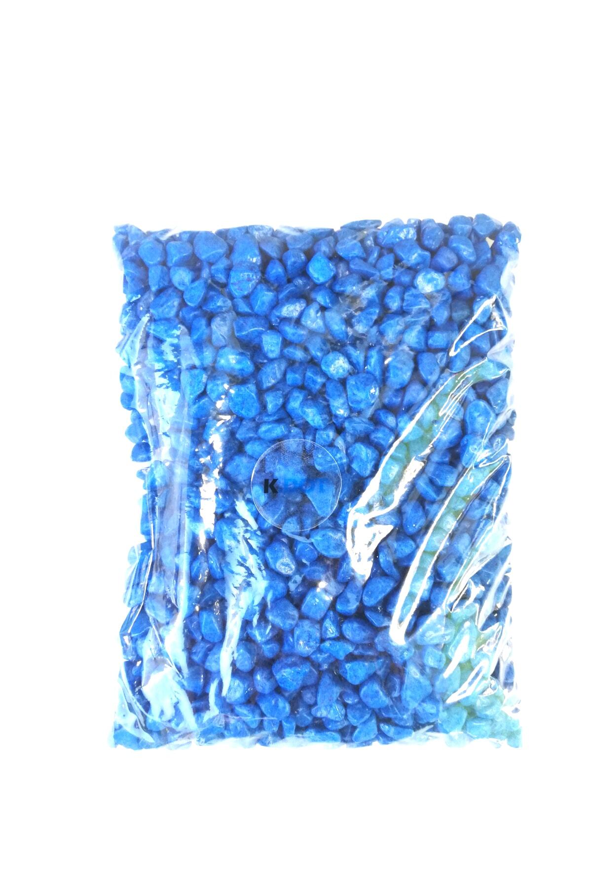 KDOT Akvaryum Ve Teraryum Mavi Renkli Dekoratif Çakıl Taşı 1 Kg