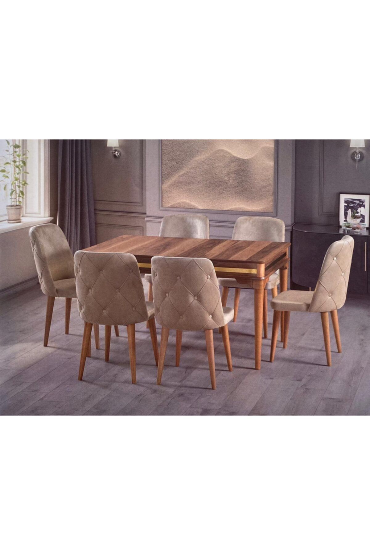 PRESTIJ 6 Kişilik Yemek Masası Takımı-5