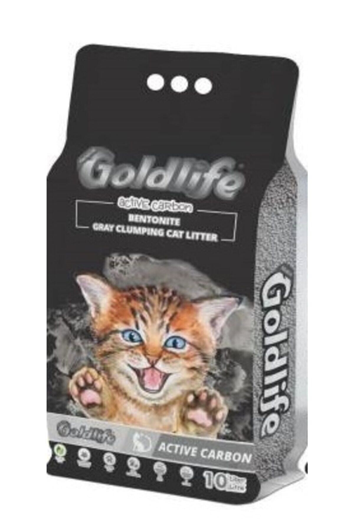 ahsev petshop Goldlife Ince-karbonlu Kedi Kumu 10 Lt