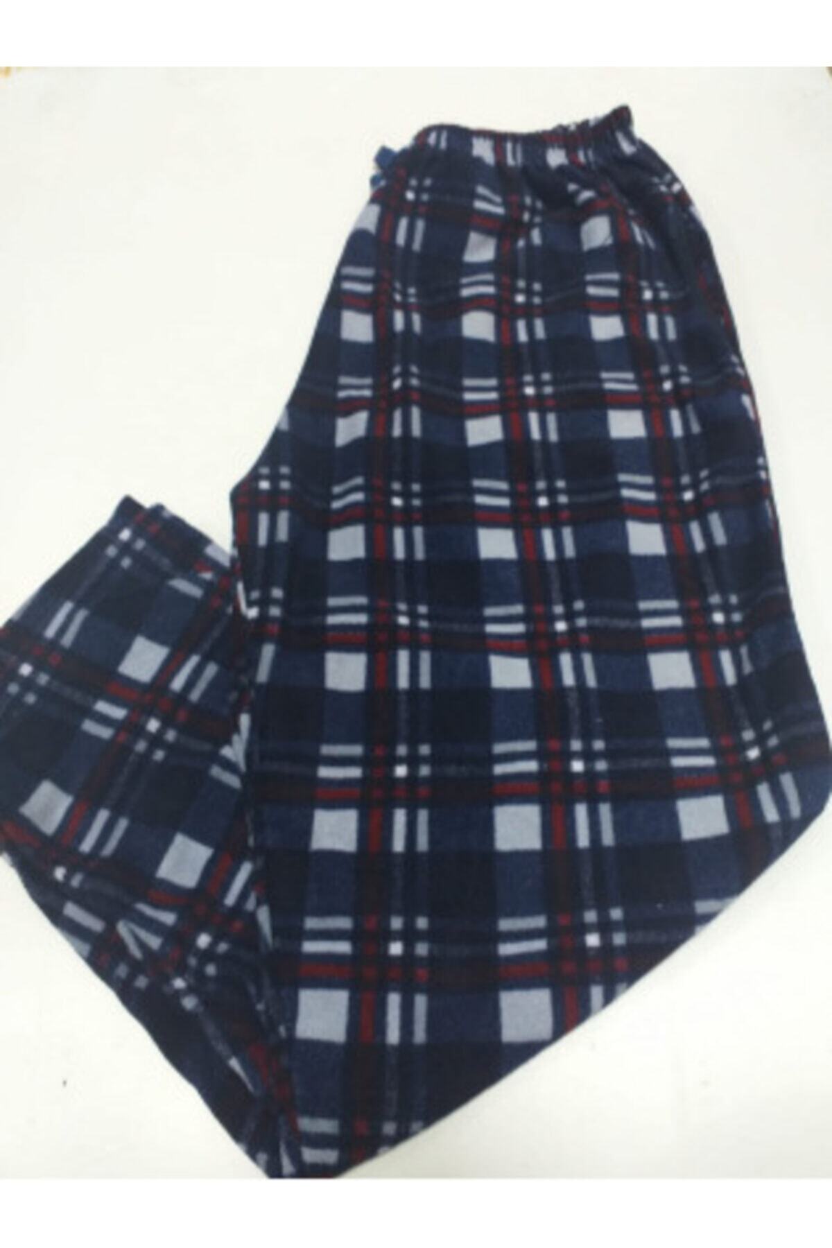 Estiva Kareli Kadife Büyük Beden Tek Alt Pijama