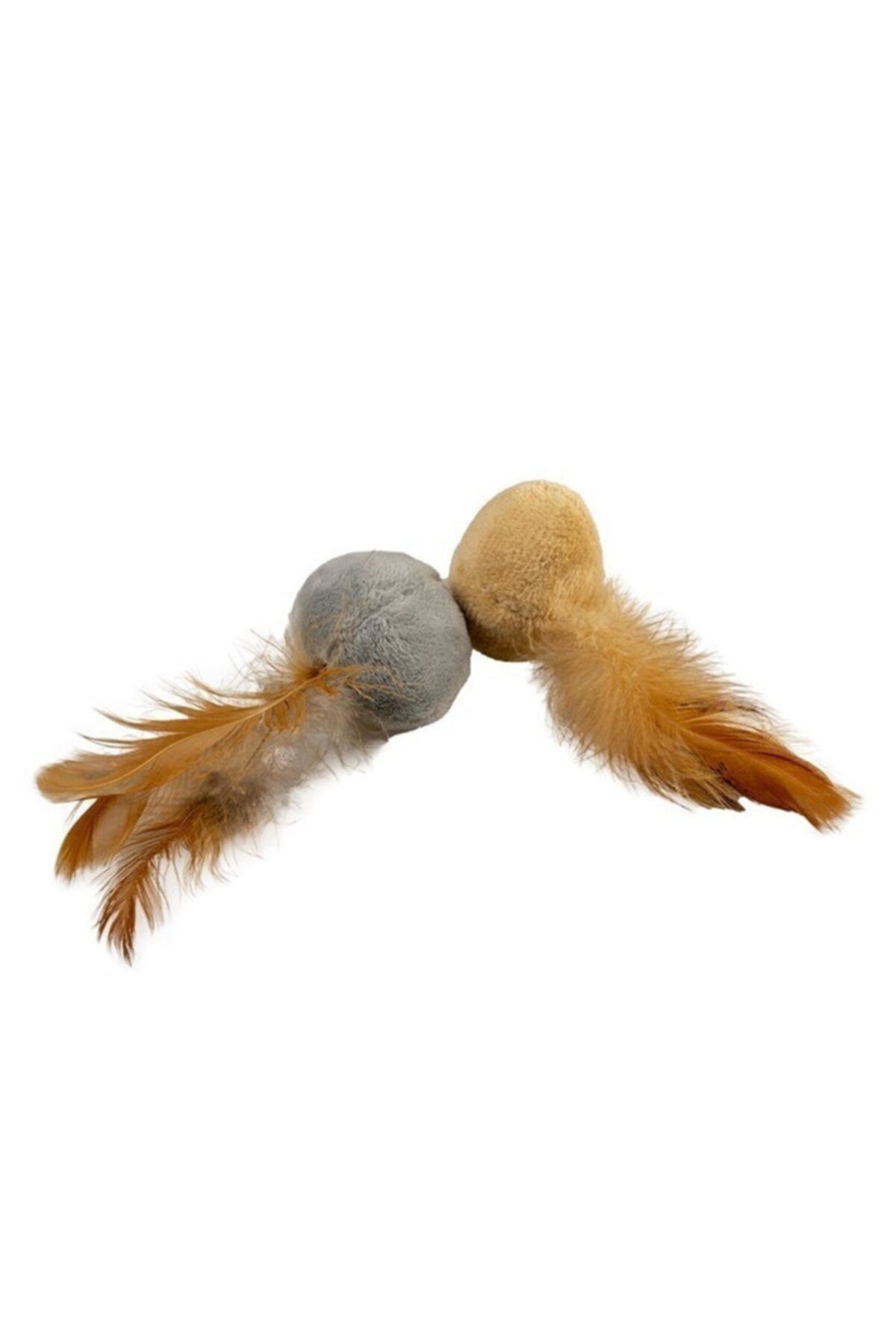 Duvo + Catnipli Tüylü Top Kedi Oyuncağı 2li 12x4x5cm