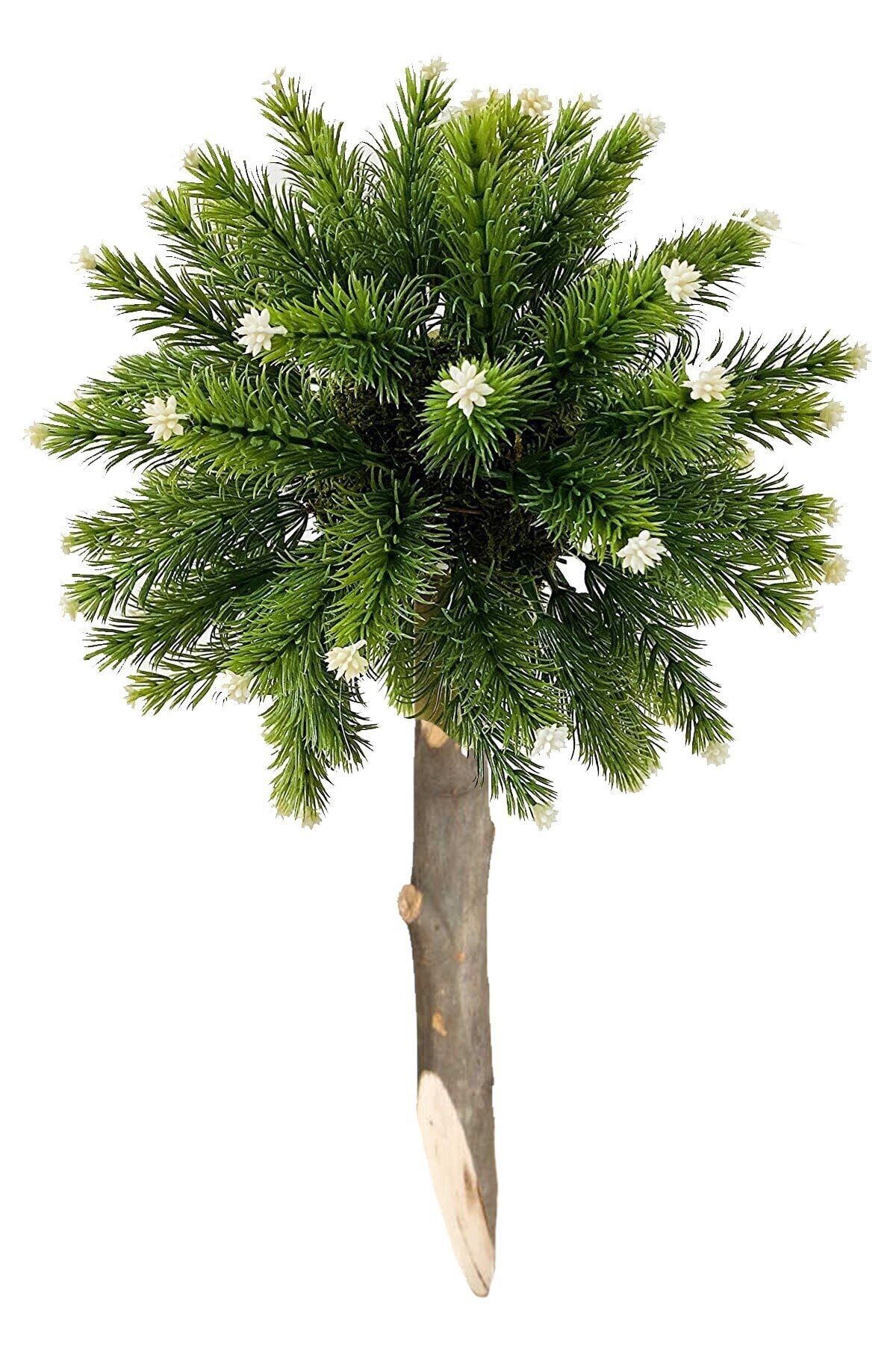 Hediye Vitrini Yapay Top Çam Iğnesi Çiçeği Bahçe Dekorasyonu Lüx Pıtıcık 45 Cm