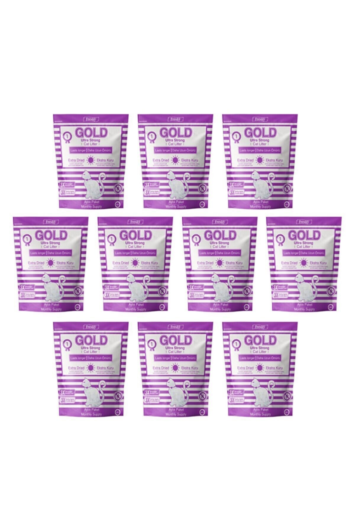 Freshy Neo Pet Market Gold Silika Kristal Kedi Kumu 3,8 Litre - 10 Adet- Kalın Taneli