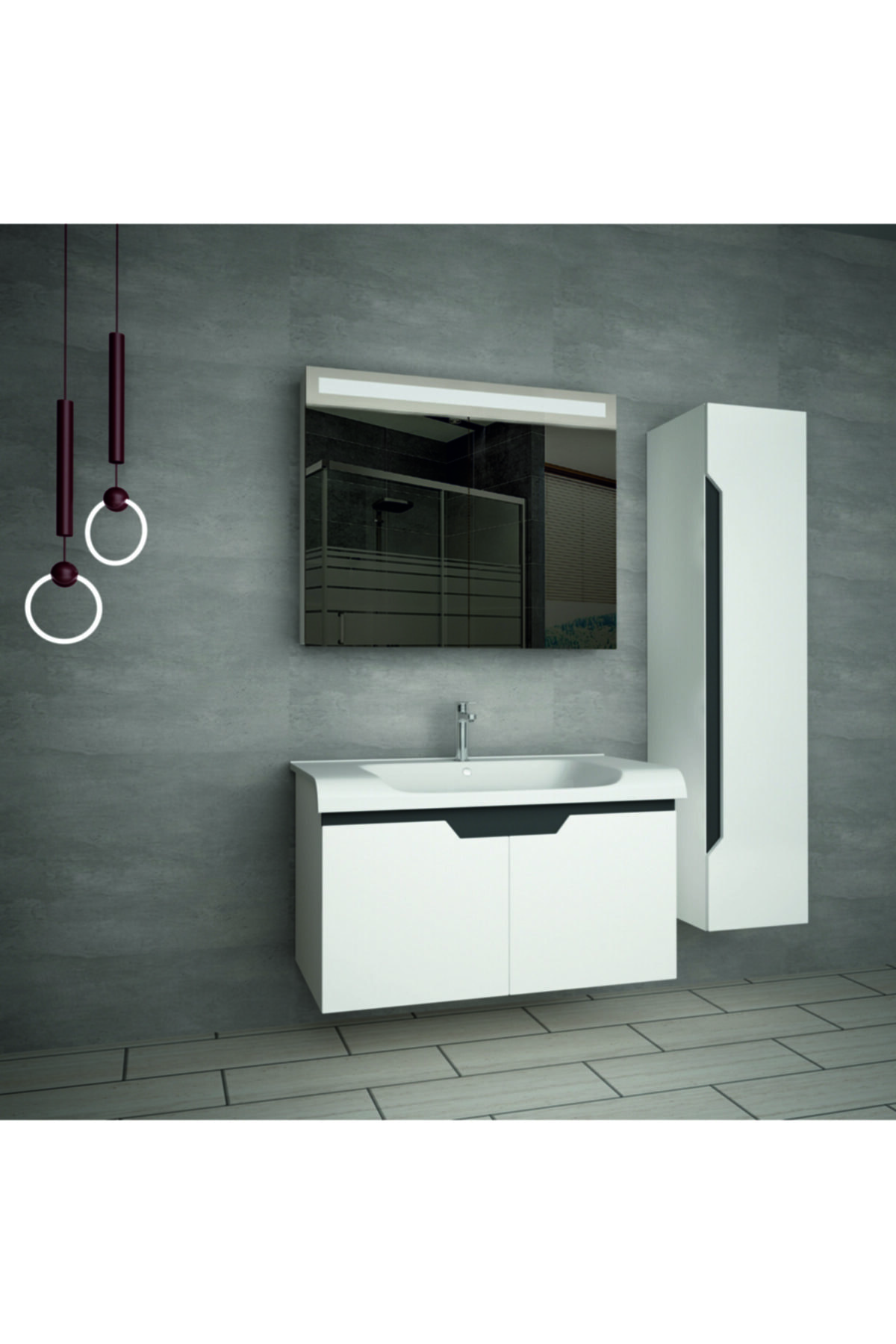 UĞURLU BANYO 100 cm Dressa Banyo Dolabı & 35 cm Boy Dolabı