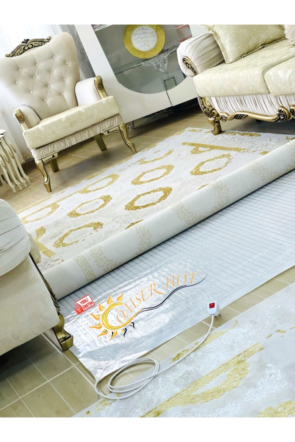 ÖMSER HOT Elektrikli Halı Altı Isıtıcı Anahtar Başlıklı 170 X 120 Cm