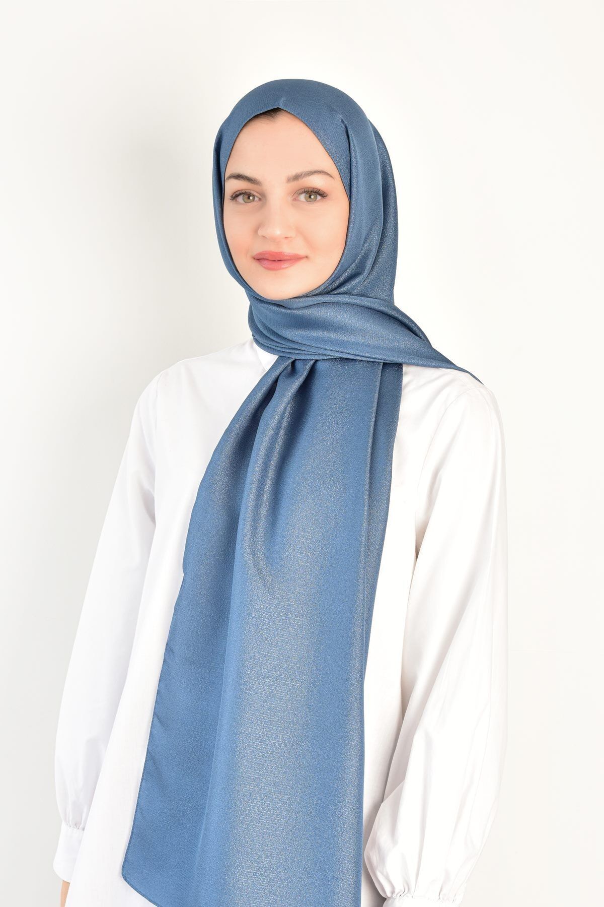 BURDEN IPEK Parlak Daria Caz Şal Indigo