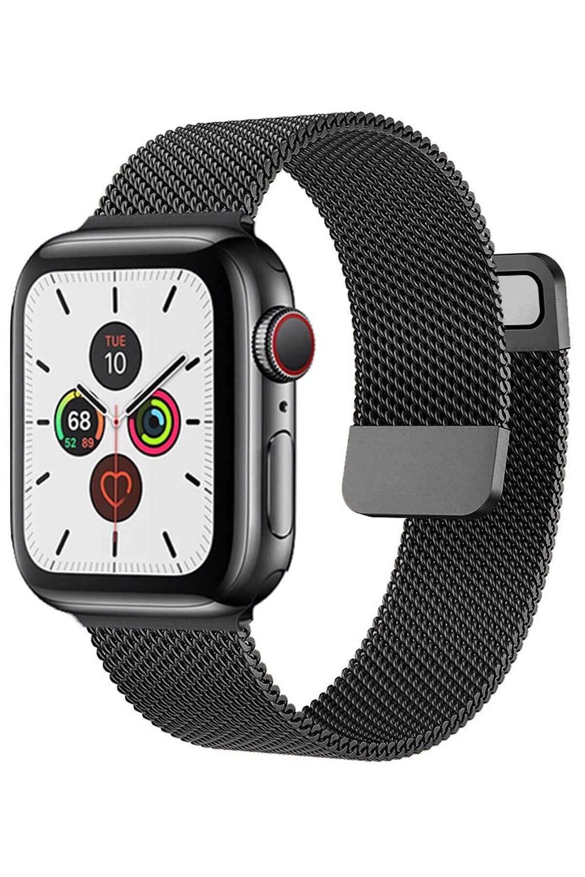 Favors W26+ Kordon Watch 6 Plus Akıllı Saat Uyumlu 42-44 Mm Hasır Metal Siyah Kordon