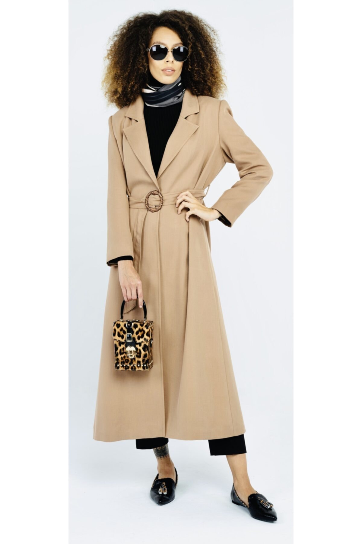 R4 Kadın Camel Palto