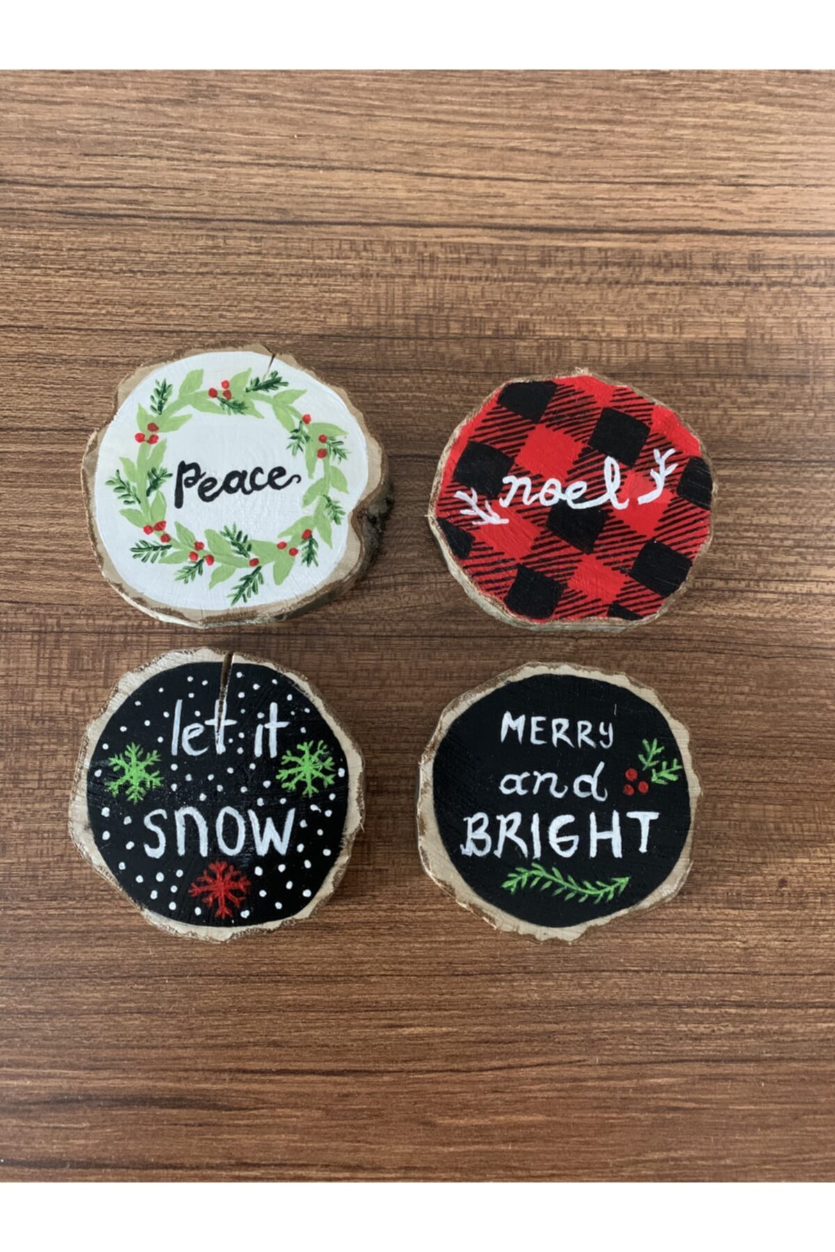 GÖNEN YÖRESEL Yeni Yıl Hediyesi 4’lü Magnet Seti Ebruli Art