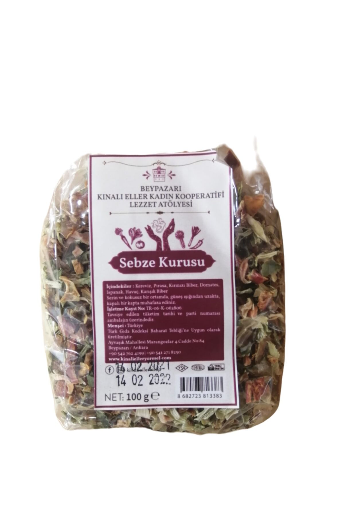 Kınalı Eller Kadın Kooperatifi Sebze Kurusu 100 gr