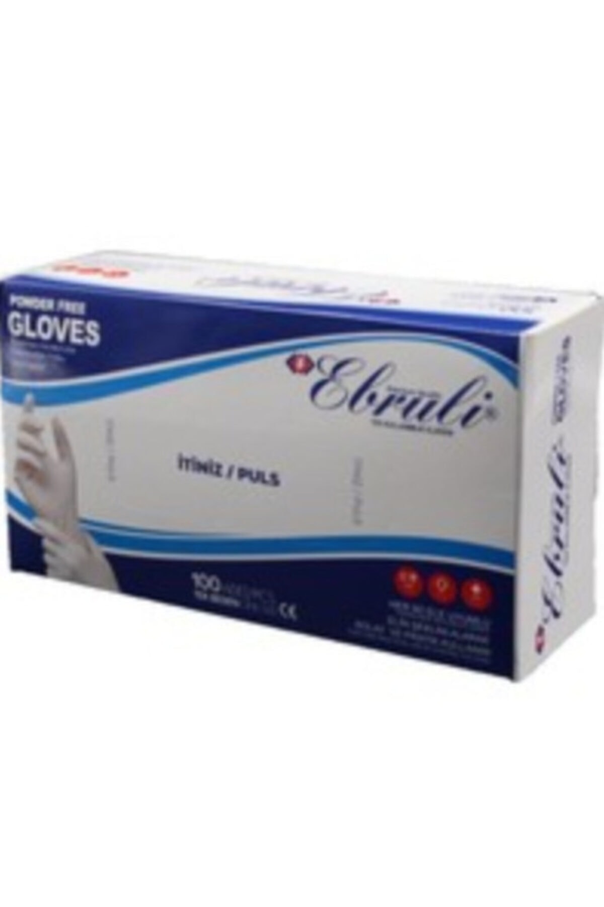 Ebruli 2 Adet Beyaz Hibrit Poşet Eldiven Large Beden