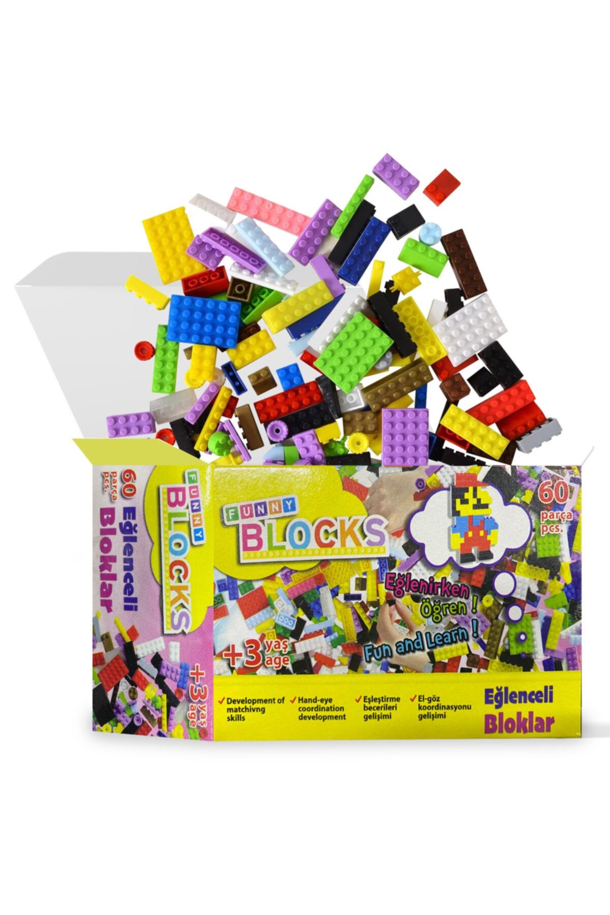 ORKA PROMOSYON VE OYUNCAK Funny Blocks Mini Lego 60 Parça