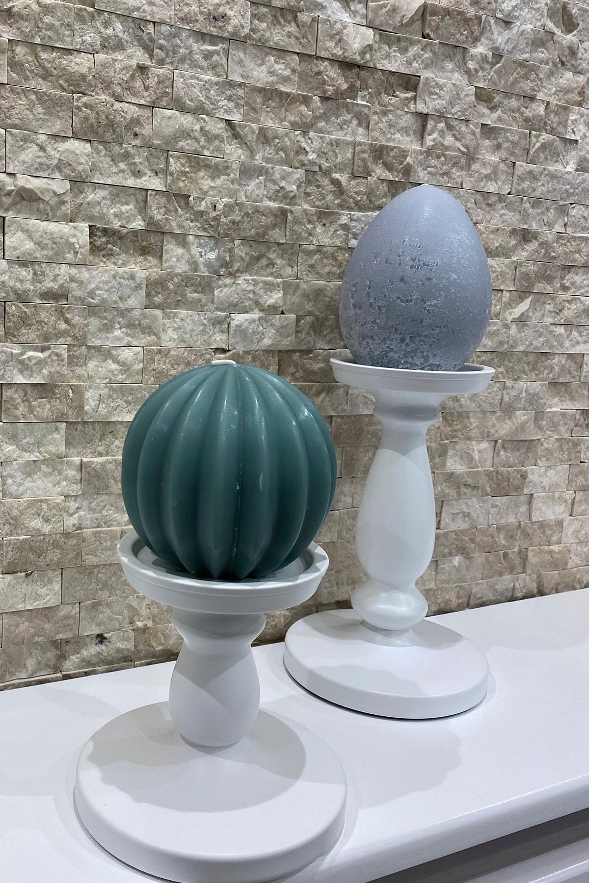 DECOMAJORE Ikea Ersatta Şamdan Beyaz 21 Cm, Beyaz Şamdan