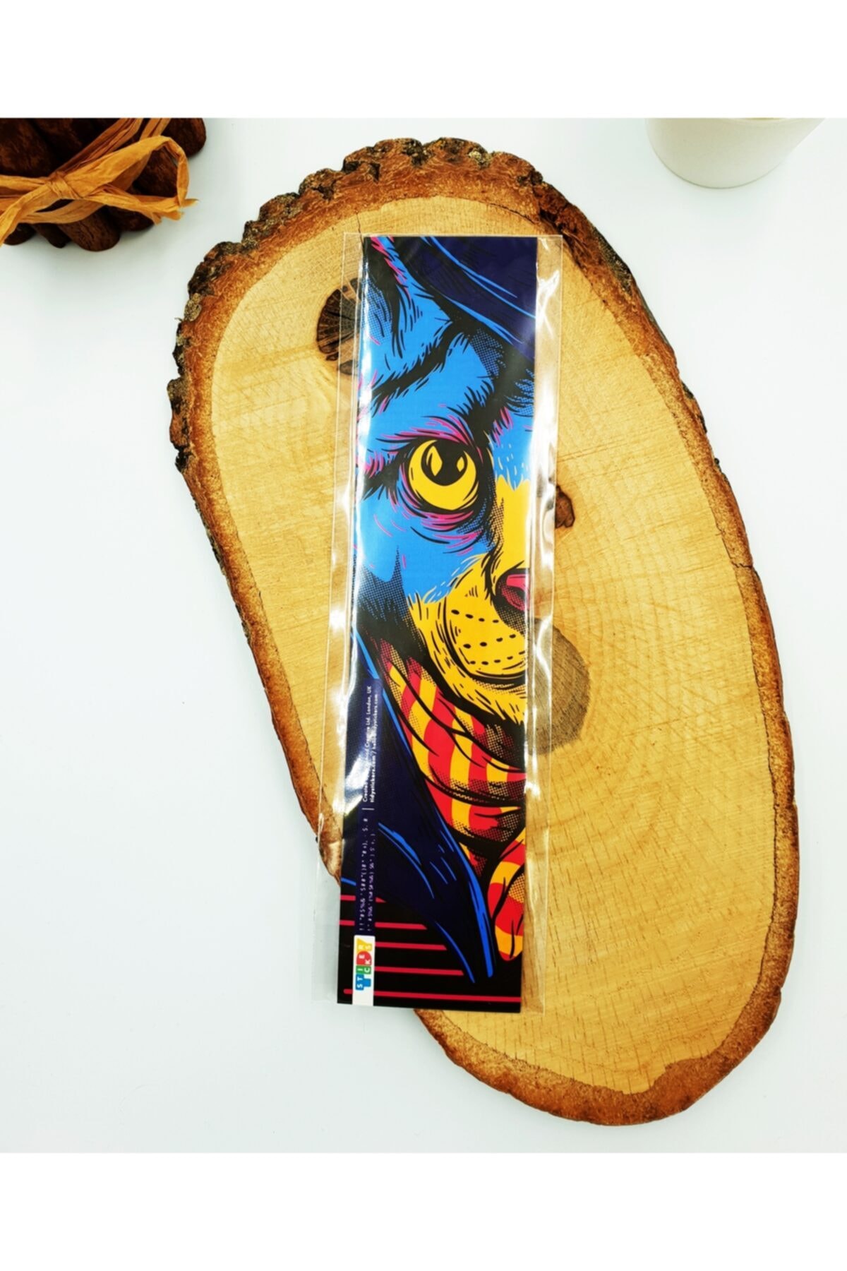 Kuti Store Kedi Temalı Yapışkanlı Sticker'lı Kitap Ayracı Ingiltere'den Ithal