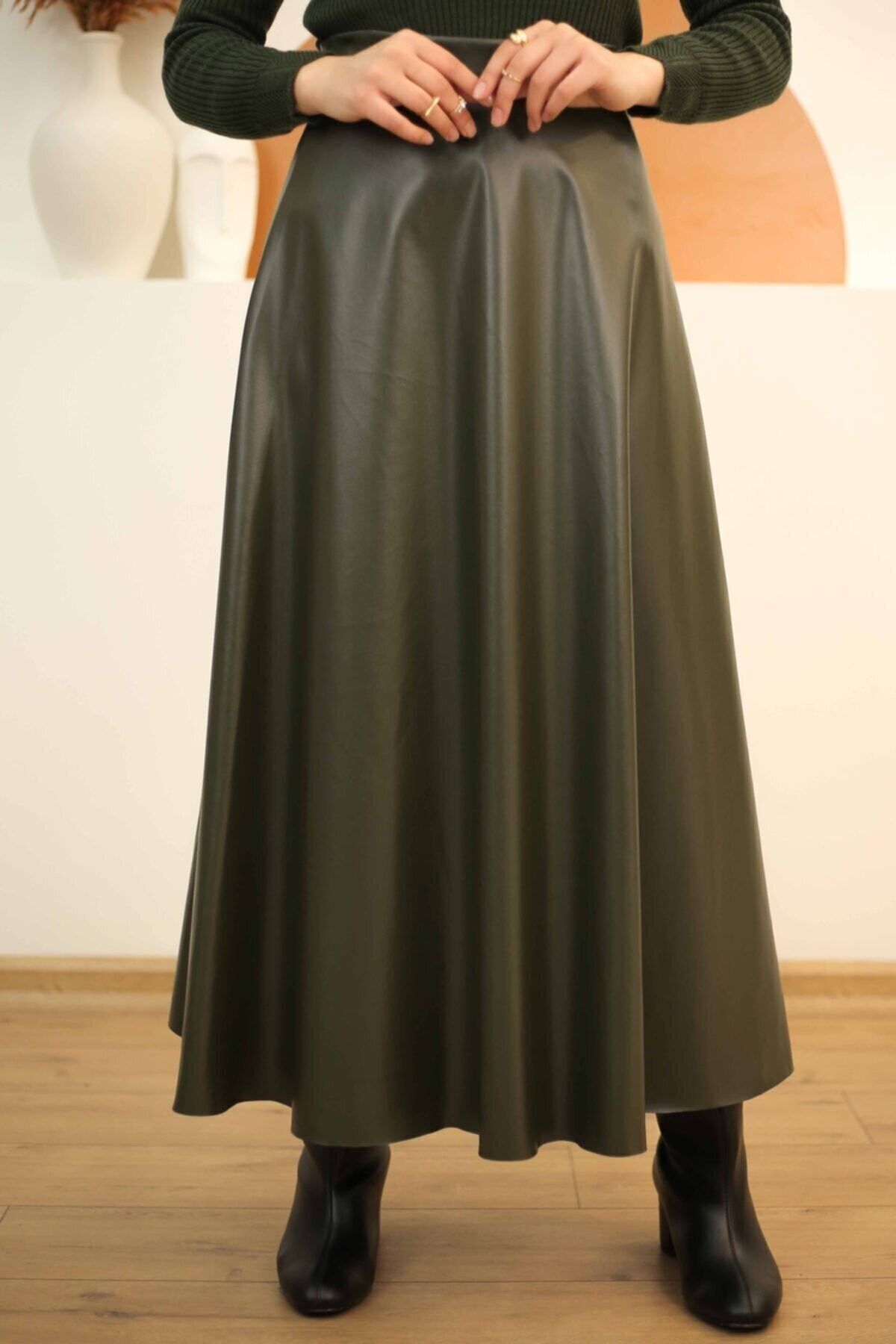 Hera Fashion Kadın Mevlana Haki Etek