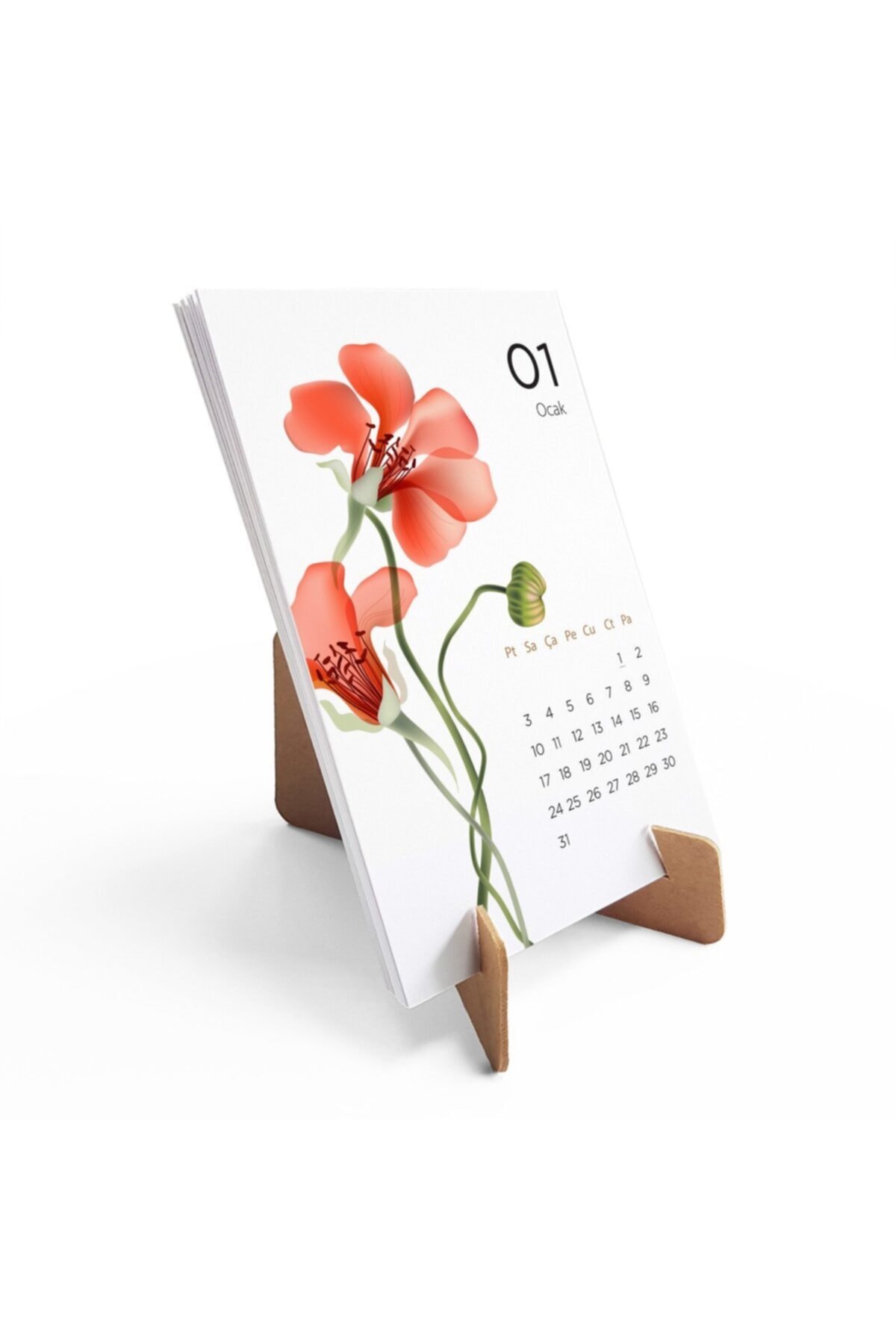 bi'aldım Mevsim Çic ekli Takvim 2022 Masa Takvimi Kraft