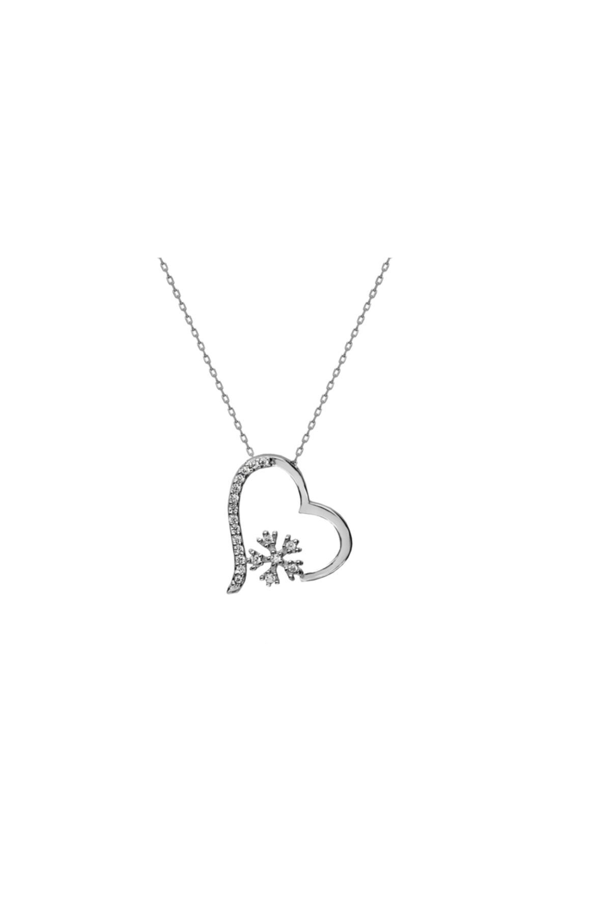 Alexander Atelier Kalp Kolye Kartanesi 925 Silver Rodyum Kaplama