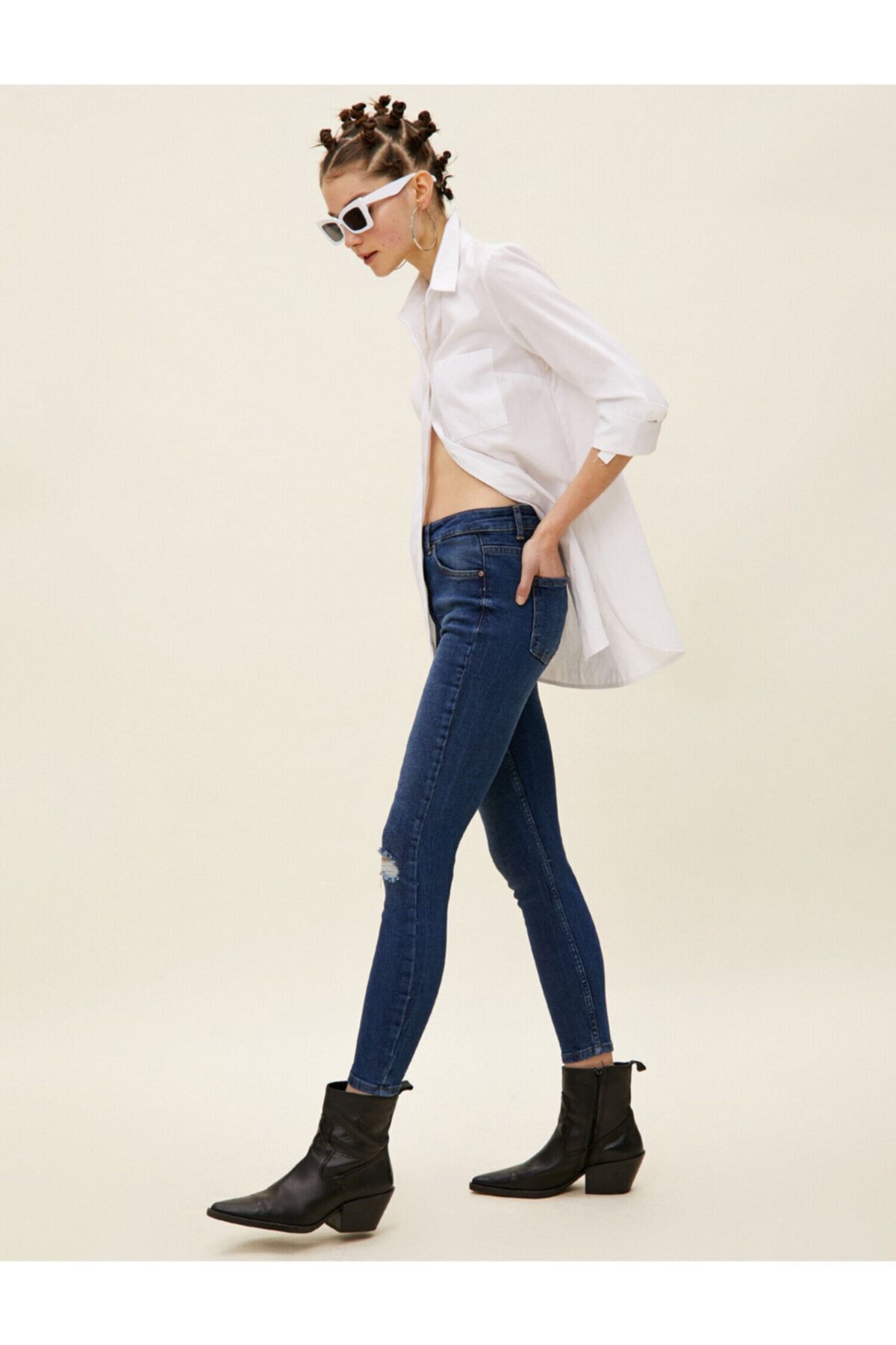 Koton Kadın Jean Pantolon Koyu Indigo 1kak47359md