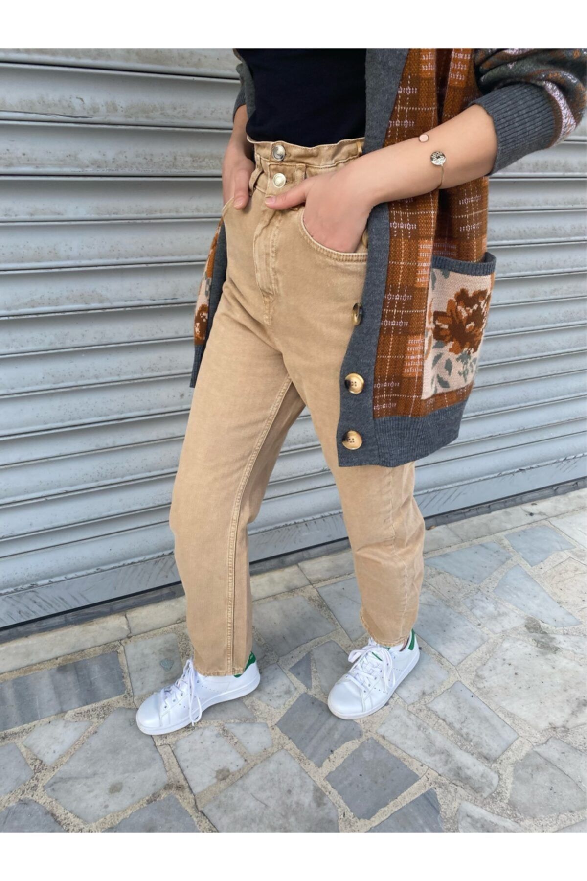 JEANS Elastik Belli Paperbag Jean