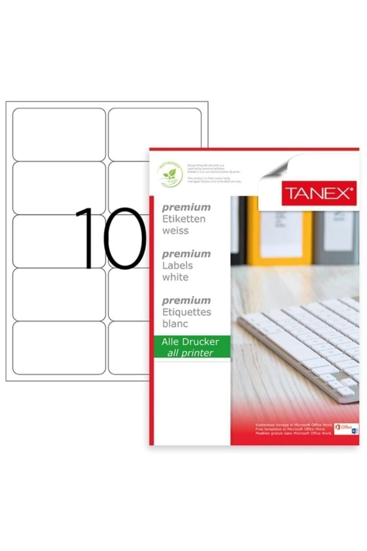 Tanex Premium 99,06x57 Mm. A4 Lazer Etiket 100 Lü Tw-2010