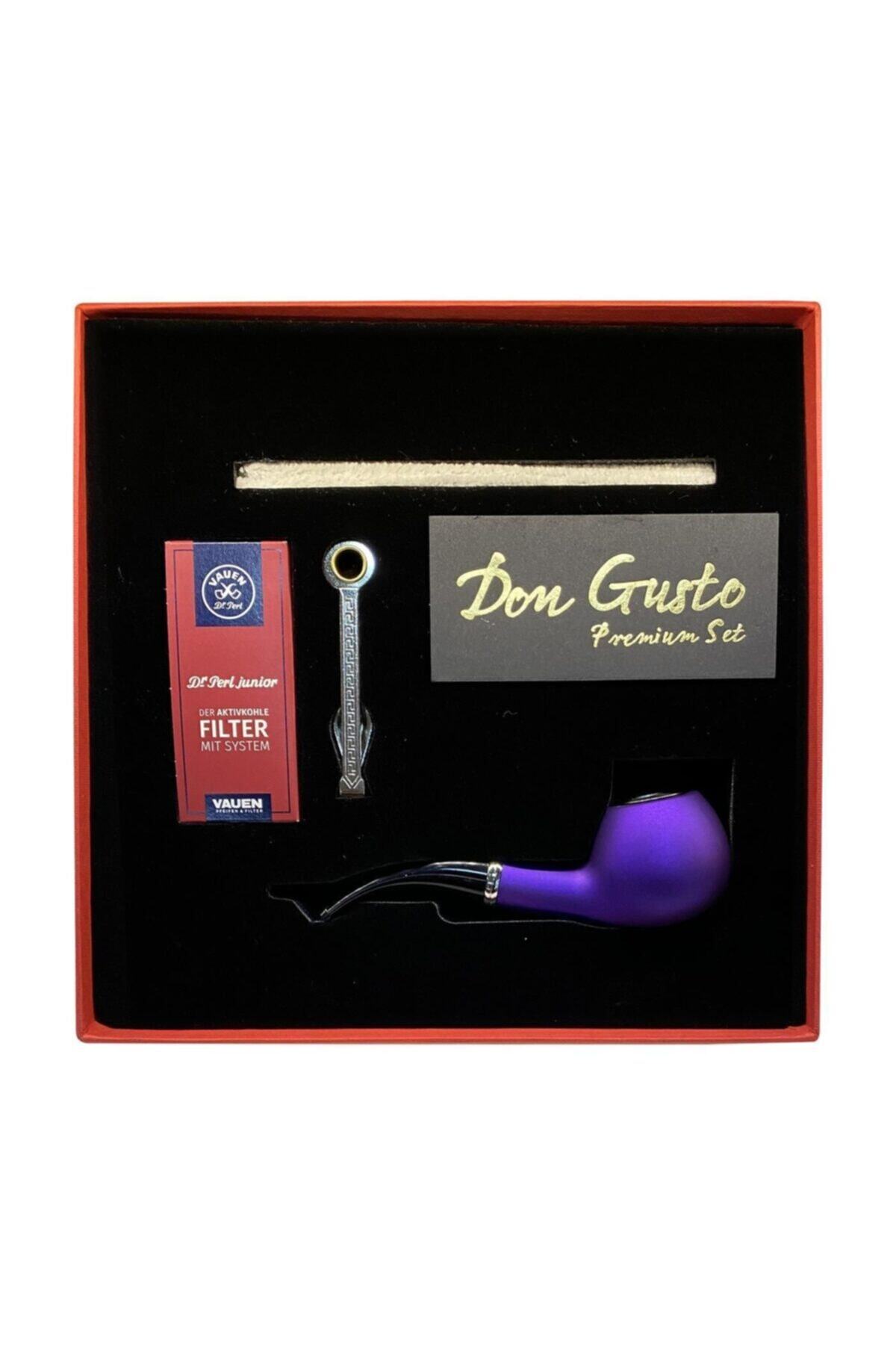 Don Gusto Atomic German 9mm Başlangıç Pipo Seti Eğik Metalik Mor