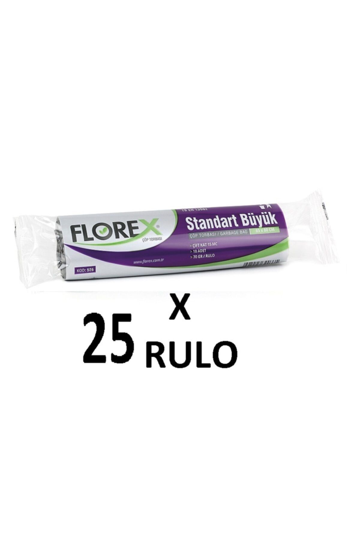 coverest Florex Standart Büyük Boy ( 65x80 Cm ) Mavi Çöp Poşeti 25 Rulo 10*25=250 Adet