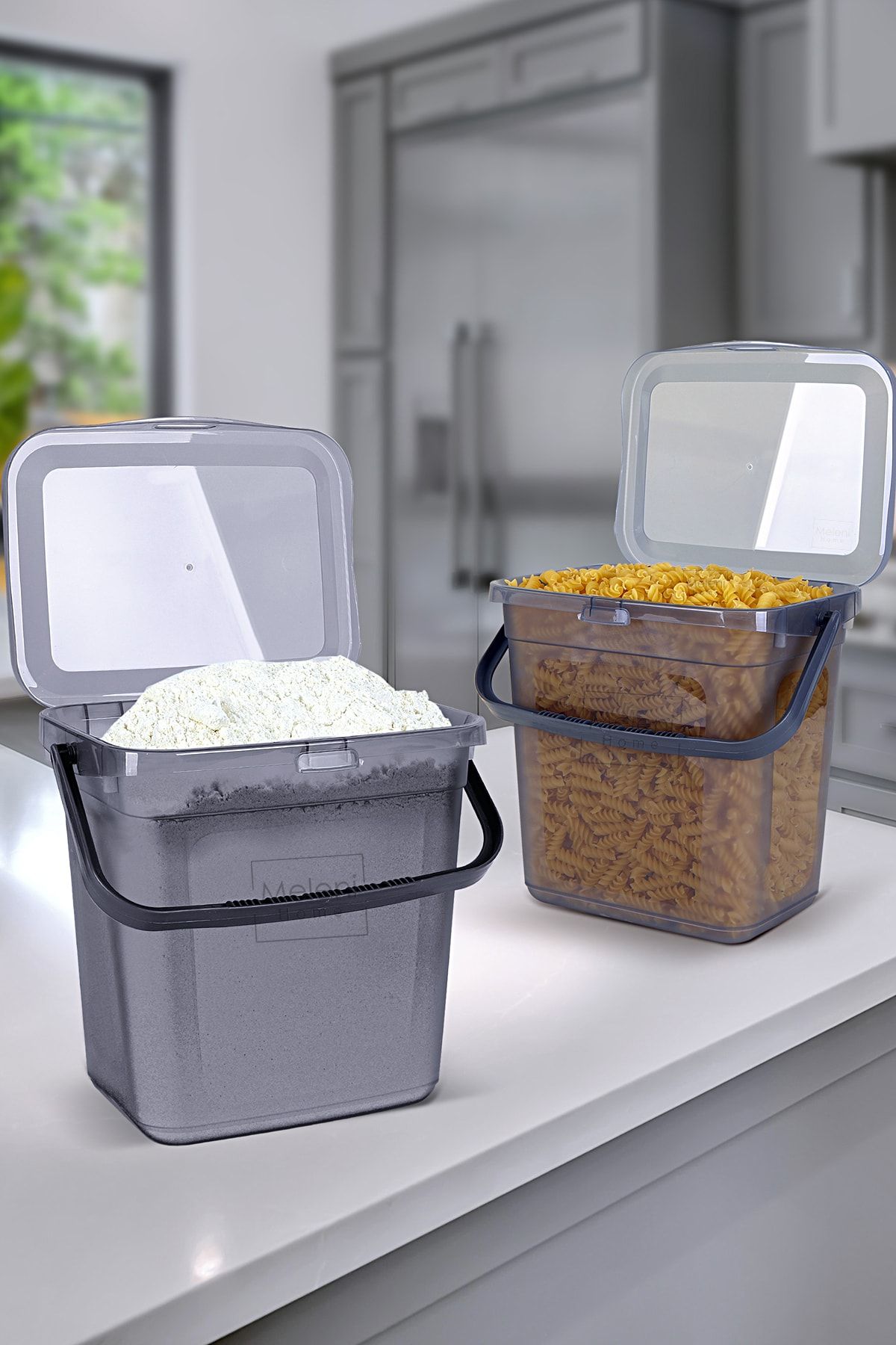 Meleni Home Un Ve Bakliyat Kabı 6 Litre Antrasit