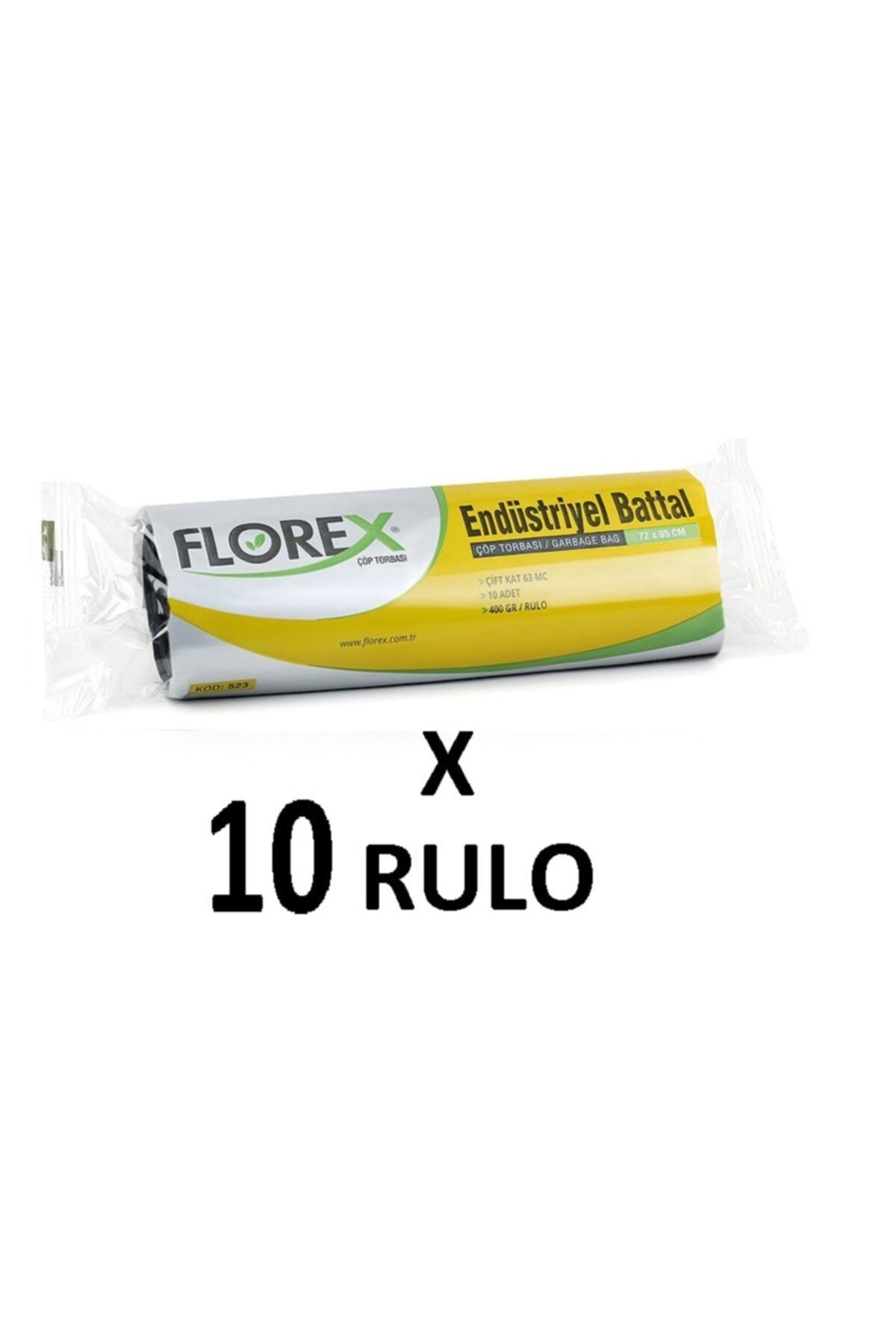 coverest Florex Endüstriyel Battal Boy ( 72x95 Cm ) Siyah Çöp Poşeti 10 Rulo 10*10=100 Adet