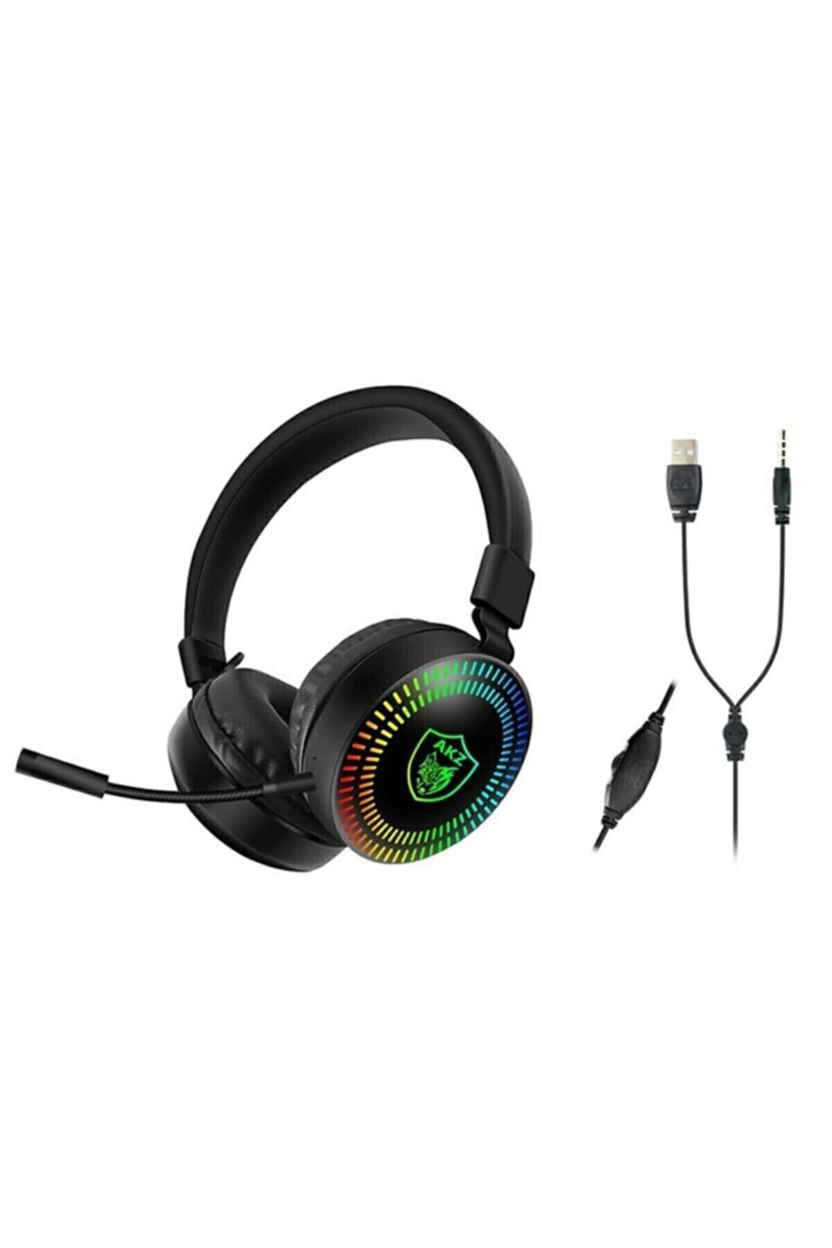 KOİ TECH Acl Gm-019 3d Uyumlu Oyuncu Kulaklığı Kablolu Işıklı Stereo Rgb Usb Işıklı Kablolu Oyuncu Prof Gamer